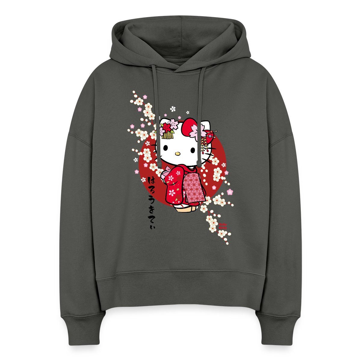Spreadshirt Hoodie Hello Kitty Japan Kimono Kirschblüten Frauen Boxy Organi günstig online kaufen
