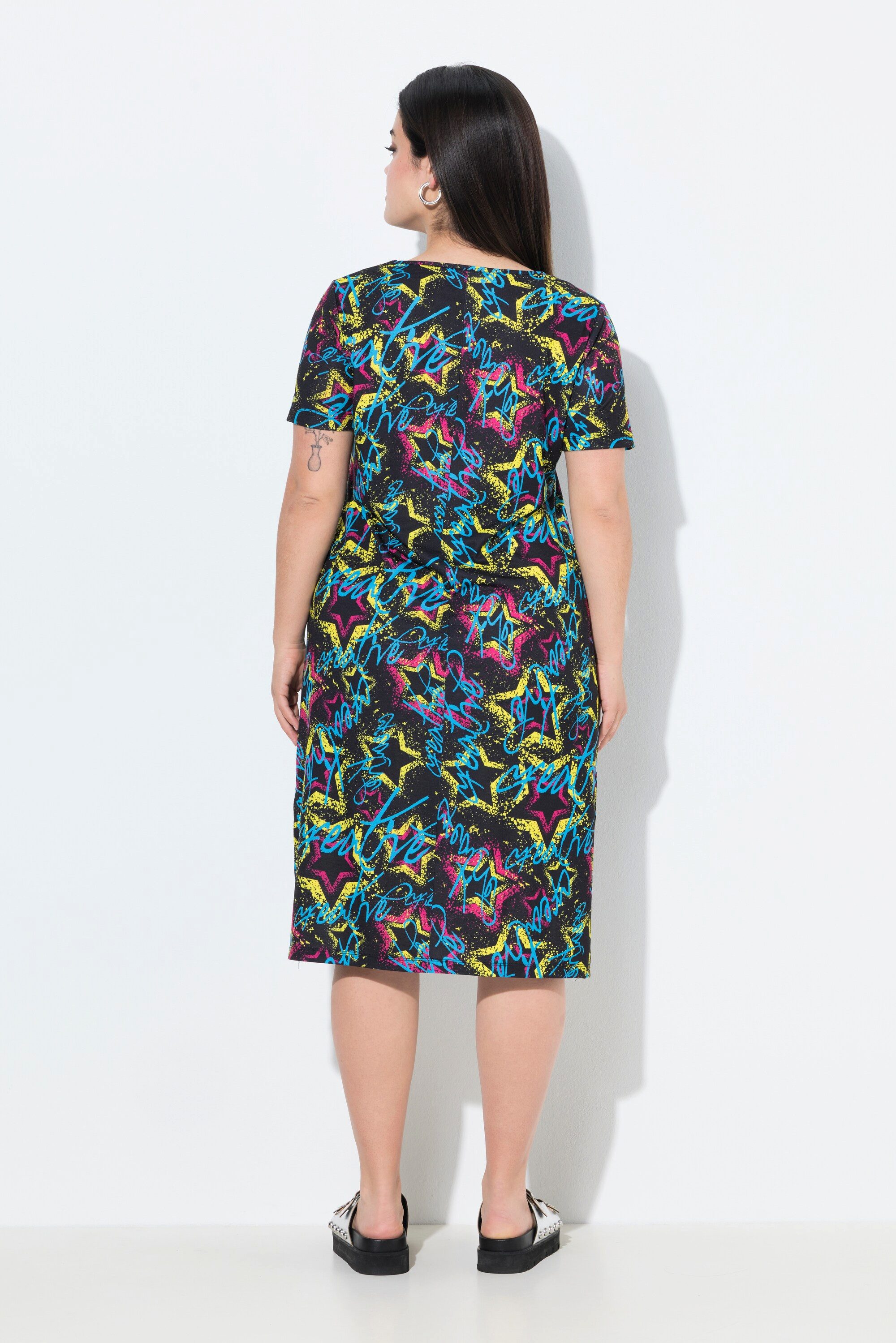 Angel of Style Jerseykleid Jersey-Maxikleid Straight Fit Sternenmuster