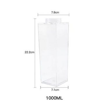 DOPWii Tasse Milchkarton Wasserflasche, transparenter Kunststoff, Doppelschnallendesign, auslaufsicher, 4-teiliges Set
