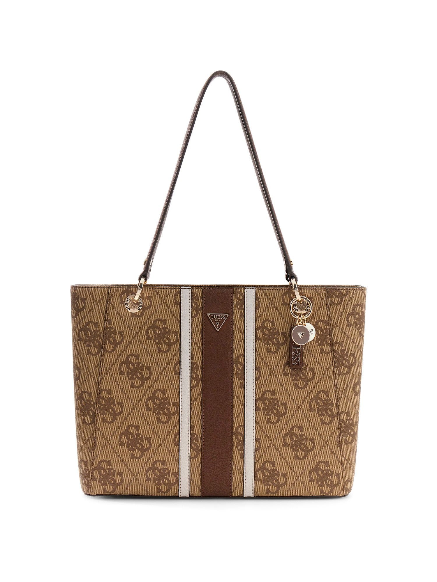 Guess Shopper NOELLE II TOTE (Set, Abnehmbarer Schlüsselanhänger), Damen Umhängetasche, Schultertasche mit Logoprägungen