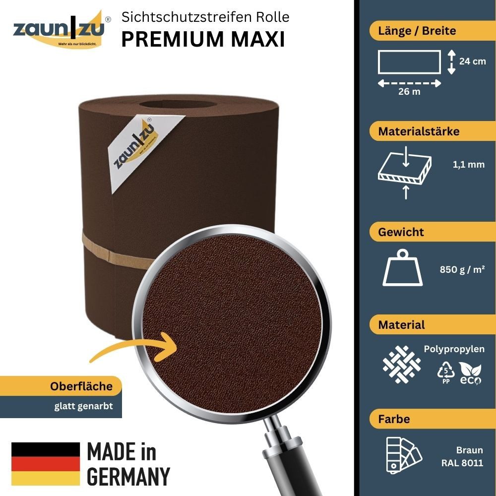zaunzu Sichtschutzstreifen Premium Maxi für Doppelstabmatten günstig online kaufen