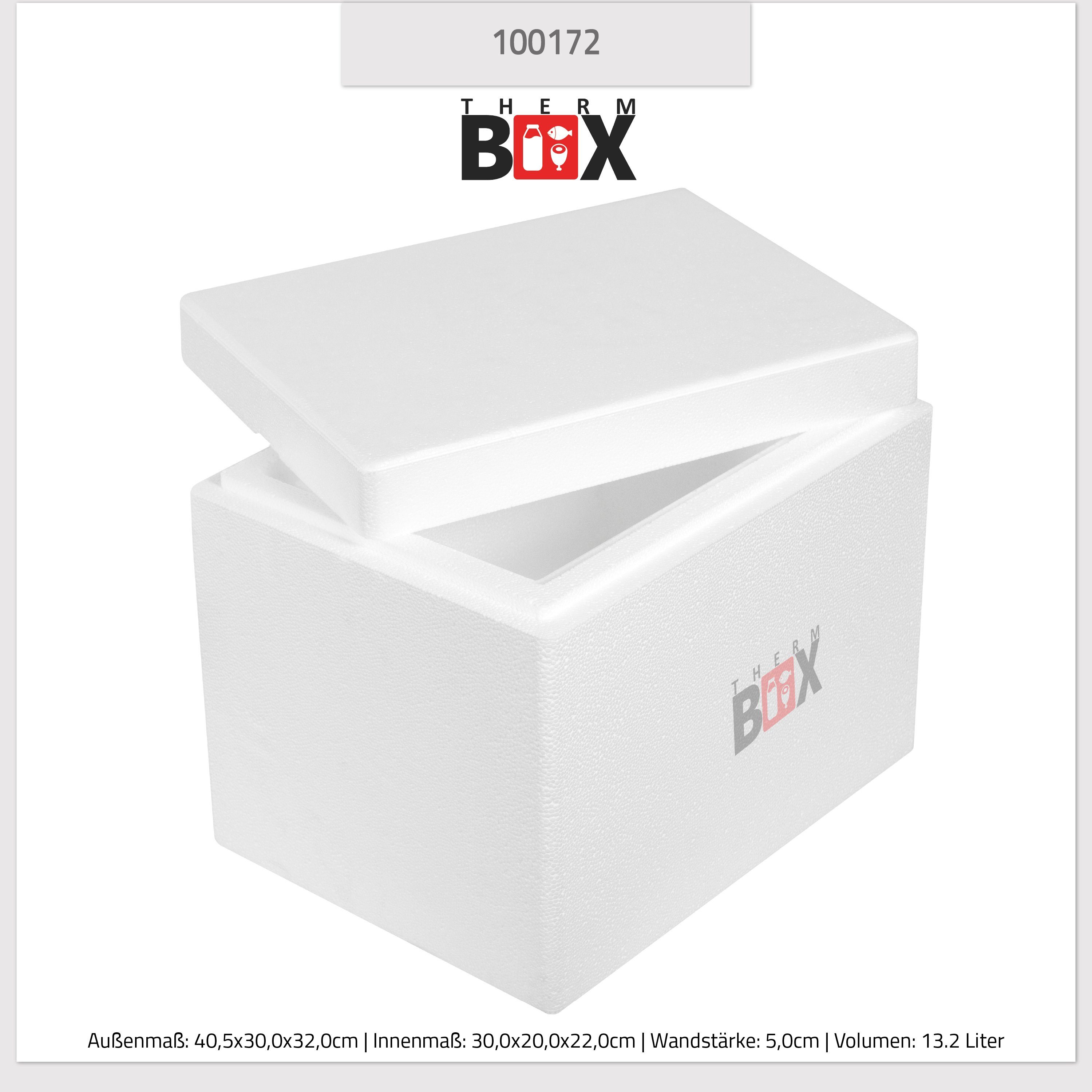 mit Deckel Box Wand: Wiederverwendbar 13W Innen: Styroporbox Thermobox Thermobehälter Kühlbox THERM-BOX Styropor-Verdichtet, 30x20x22cm Warmhaltebox 13,2L, Karton), Isolierbox (1, 5cm im 0-tlg.,