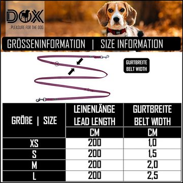 DDOXX Hundeleine Nylon Hundeleine, reflektierend, 3fach verstellbar, 2m, Lila Xs - 1,0 X 200 Cm Nylon