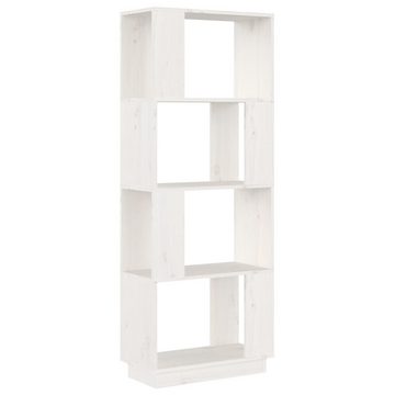 furnicato Bücherregal Bücherregal/Raumteiler Weiß 51x25x132 cm Massivholz Kiefer