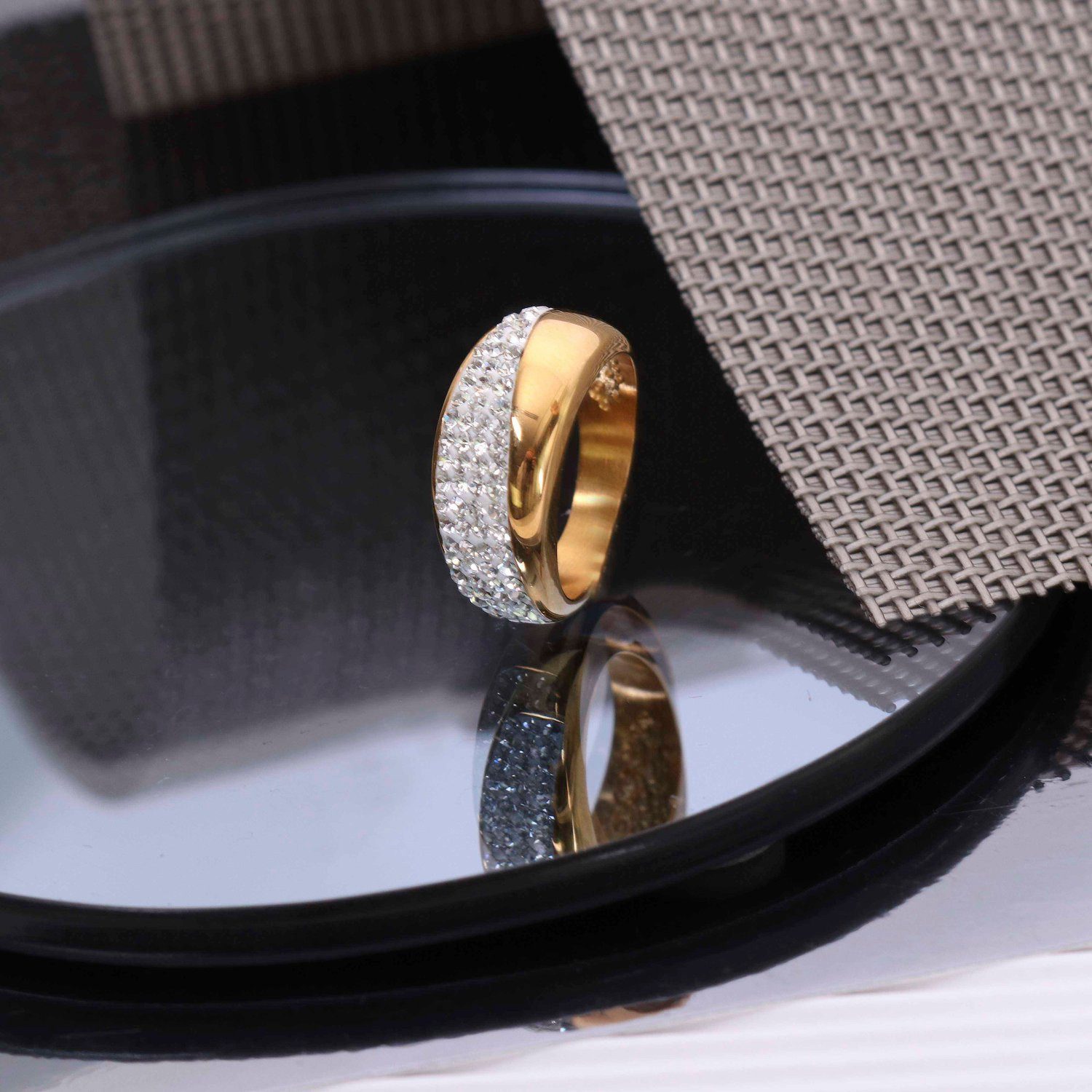LUCARDI Fingerring Ring - Stahl - Gold - Kristall - Damen – Bild 4 von 4