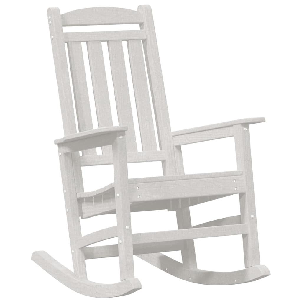 vidaXL Gartenstuhl Schaukelstuhl für den Garten Weiß 70 x 92 x 108cm HDPE (1 St)