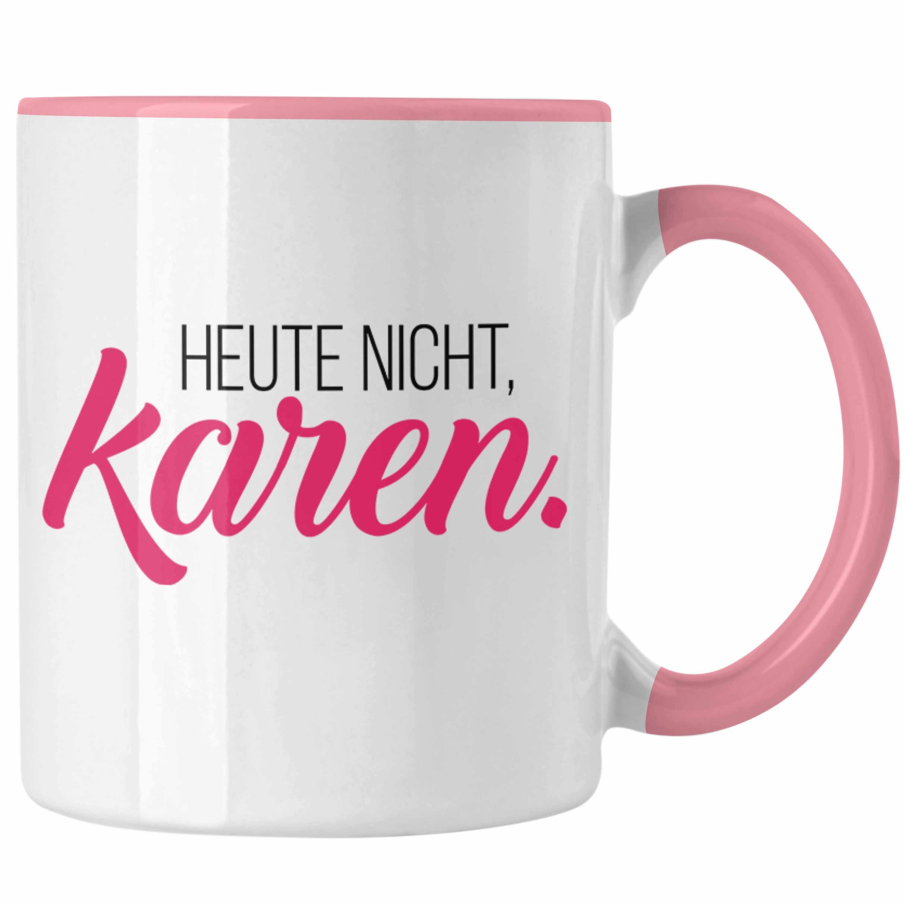 - Tasse Geschenk Trendation Karen Rosa - Geschenkidee für Karen Name Trendation Geburtstag Tasse
