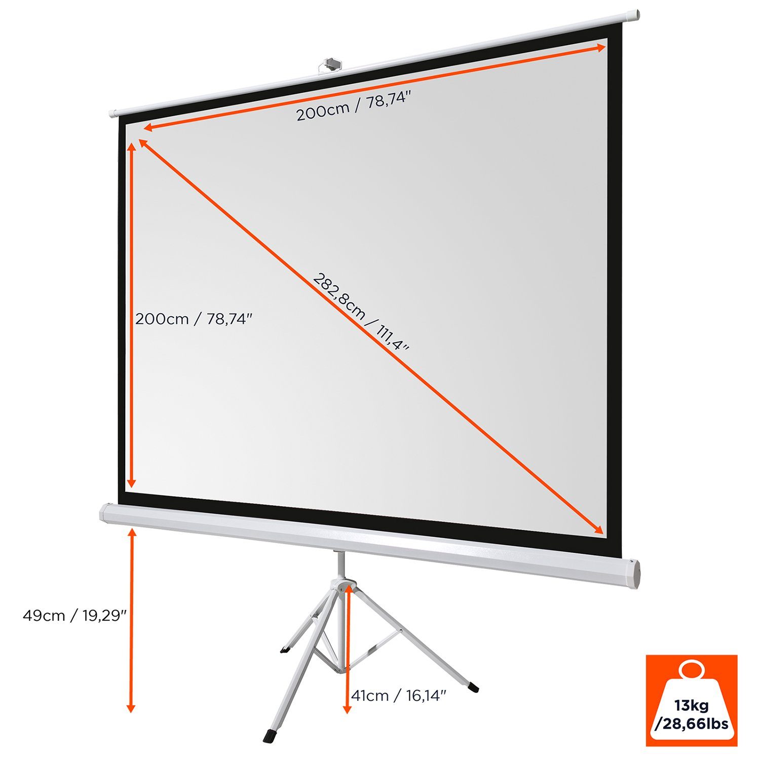 Celexon basic line Stativleinwand (schwarze Rückseite)