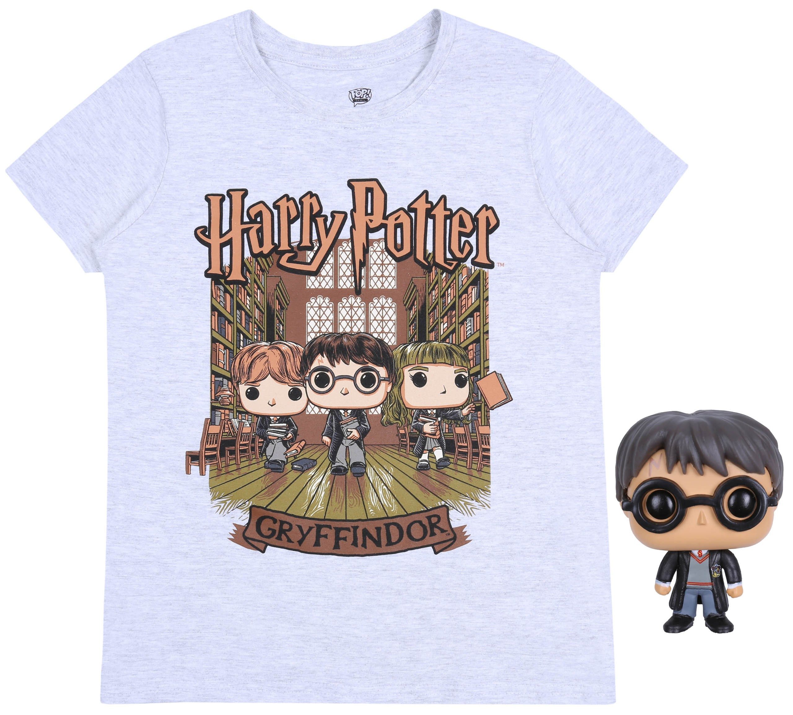 Kurzarmbluse Graues kurzen Ärmel T-Shirt + Figürchen von Harry Potter 12-13 Jahre