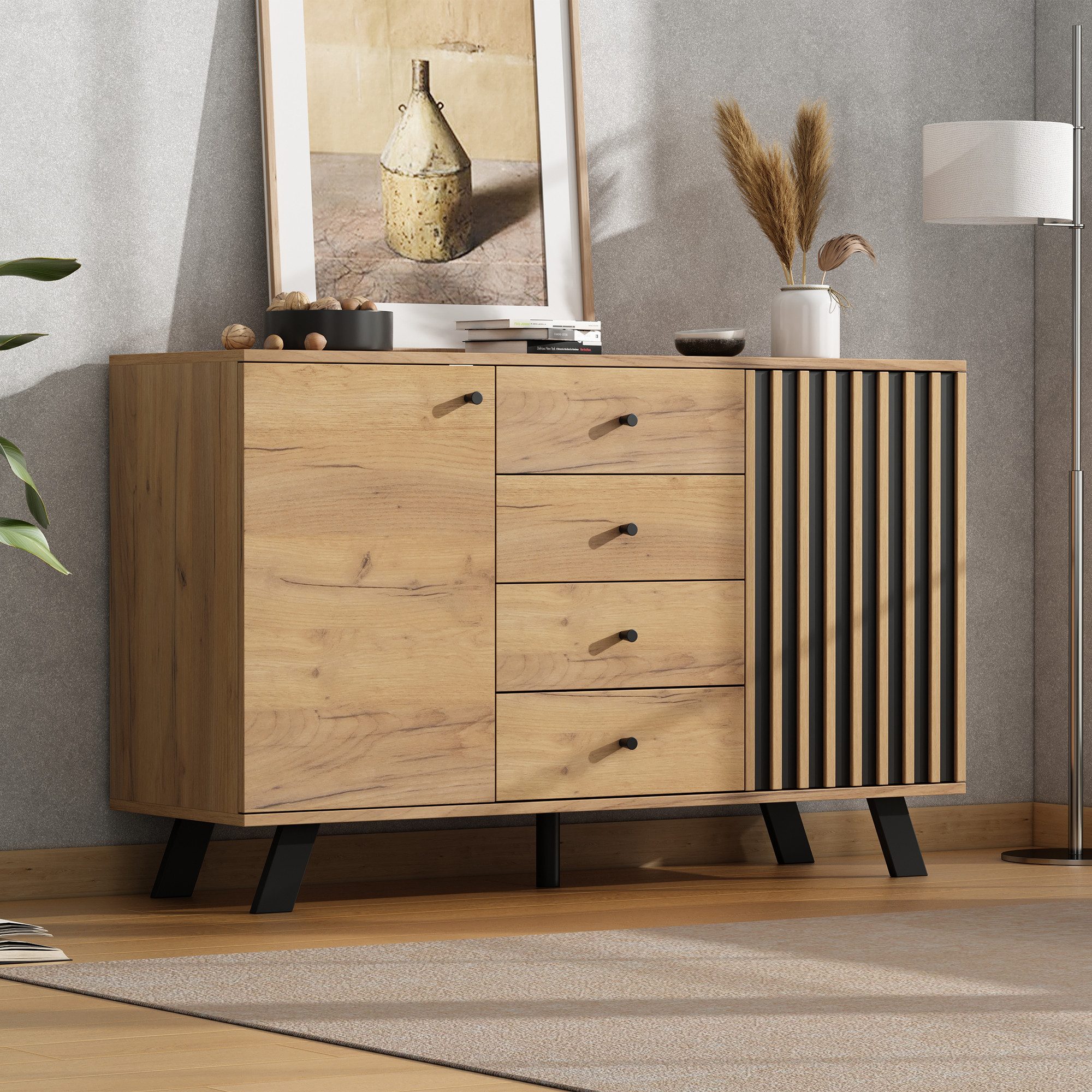 Merax Sideboard Sideboard mit Massivholzbeinen und günstig online kaufen