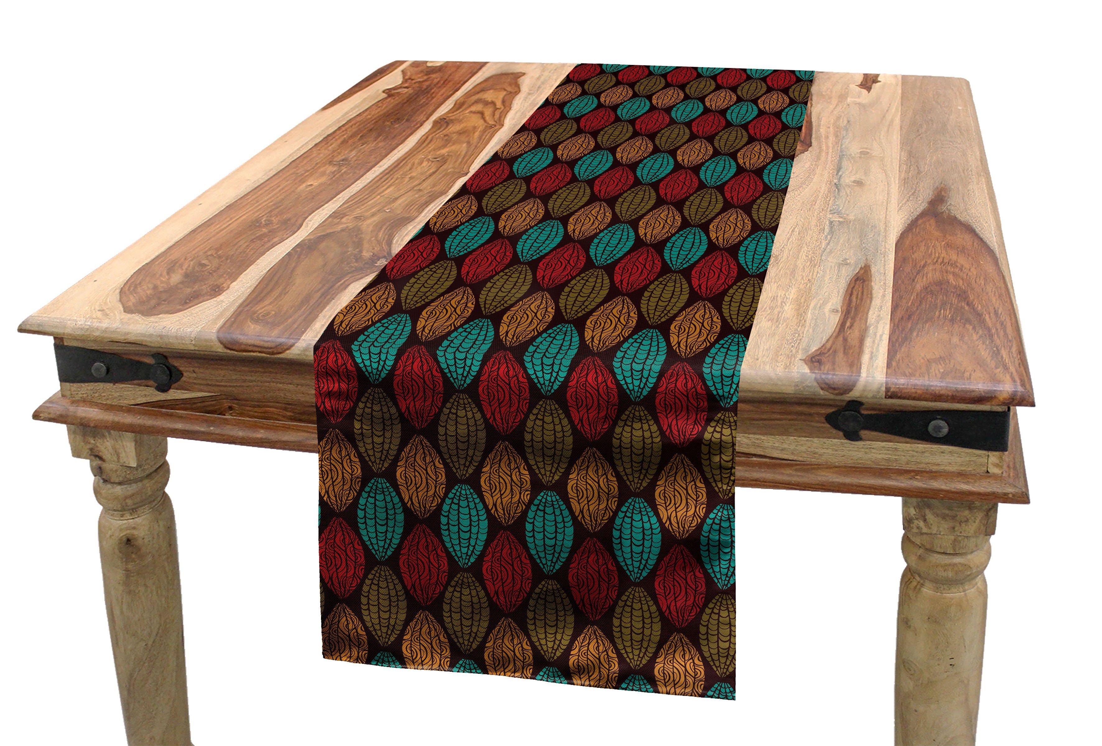 Tischläufer, Tischläufer Küche Dekorativer Erdfarben Native Rechteckiger Abakuhaus Art Eastern Esszimmer