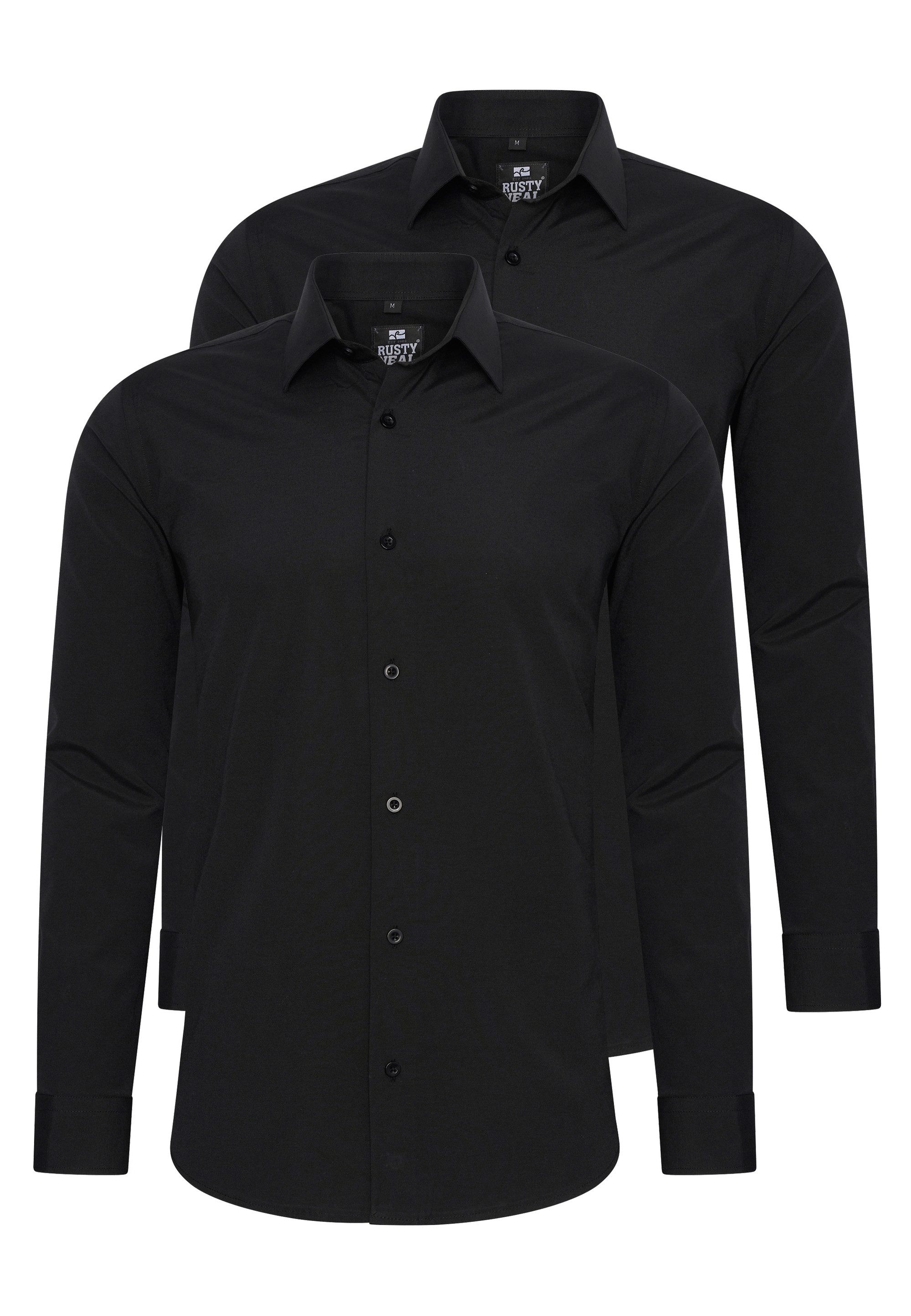 Rusty Neal Langarmhemd im Slim-Fit geschnitten