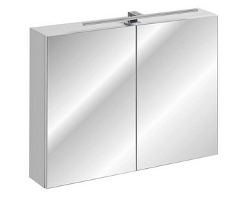 einfachgutemoebel Waschtisch-Set Badezimmer Set 3-tlg Whitskand 90cm, Einbaubecken, weiß-graueiche