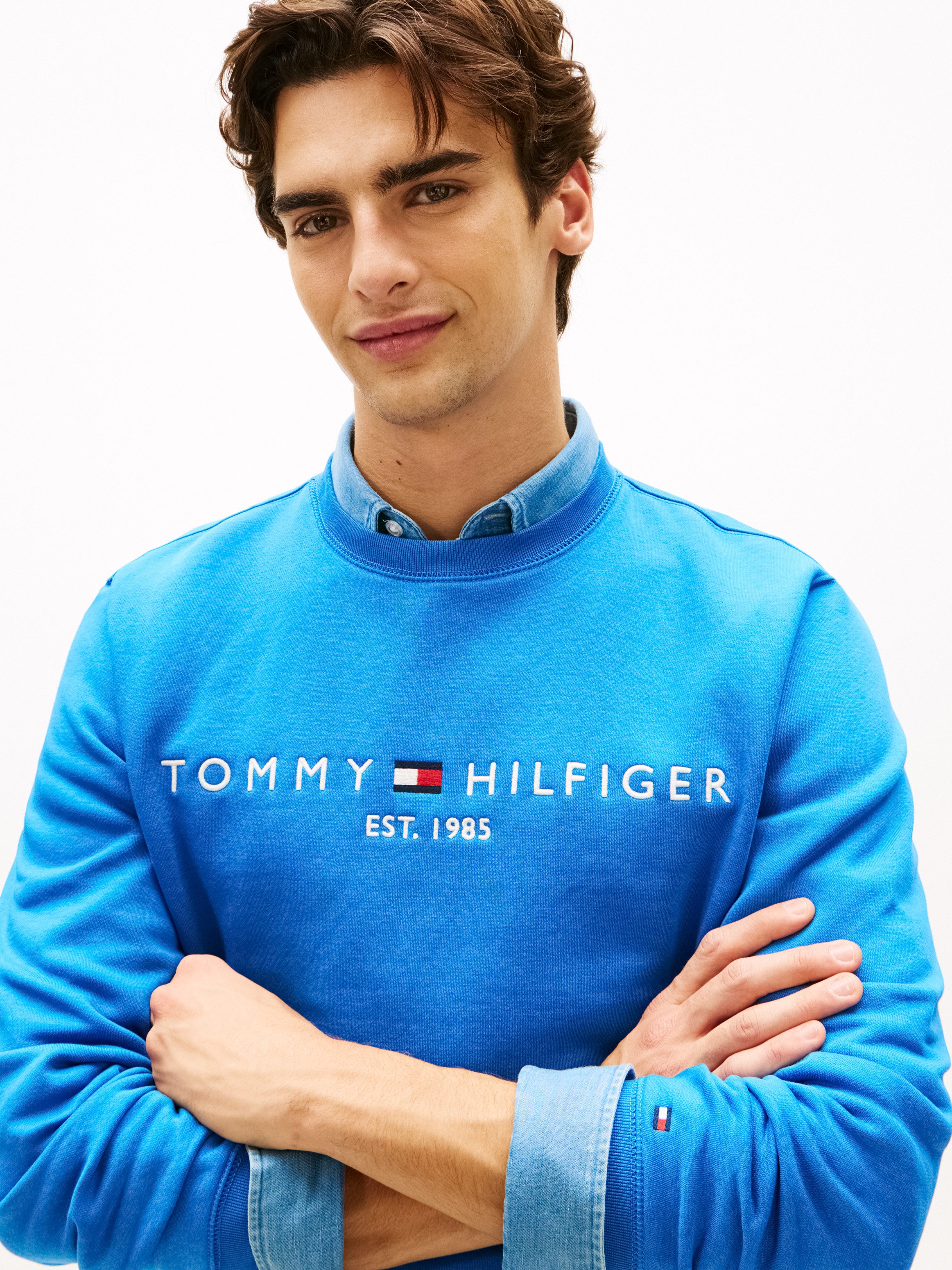 Tommy Hilfiger Sweatshirt TOMMY LOGO SWEATSHIRT mit Rundhals und Stickerei günstig online kaufen