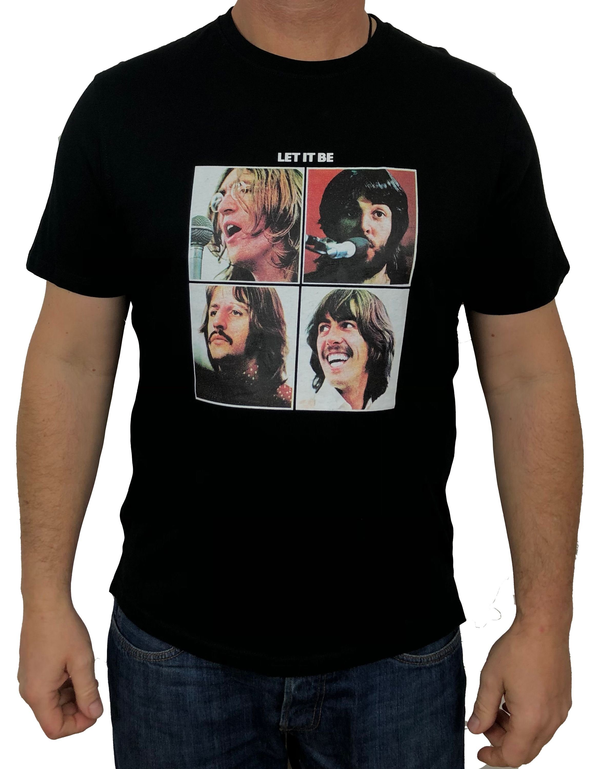 The Beatles T-Shirt Frontprint 1-tlg., Stück) (Stück, "Let 1" it be mit