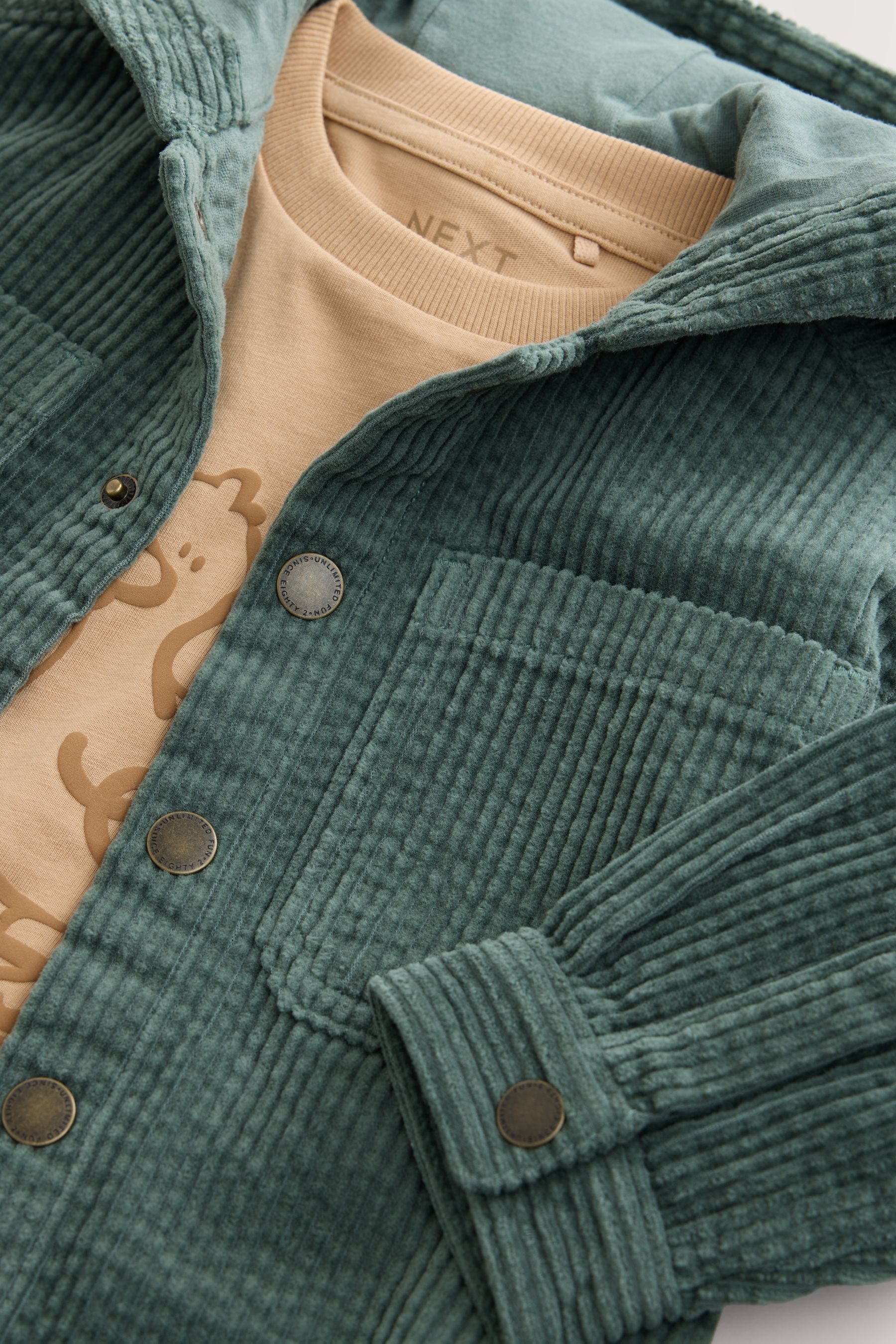 Next Outdoorhemd Cordjacke mit Kapuze und T-Shirt, 2er-Set (2-tlg) – Bild 5 von 5