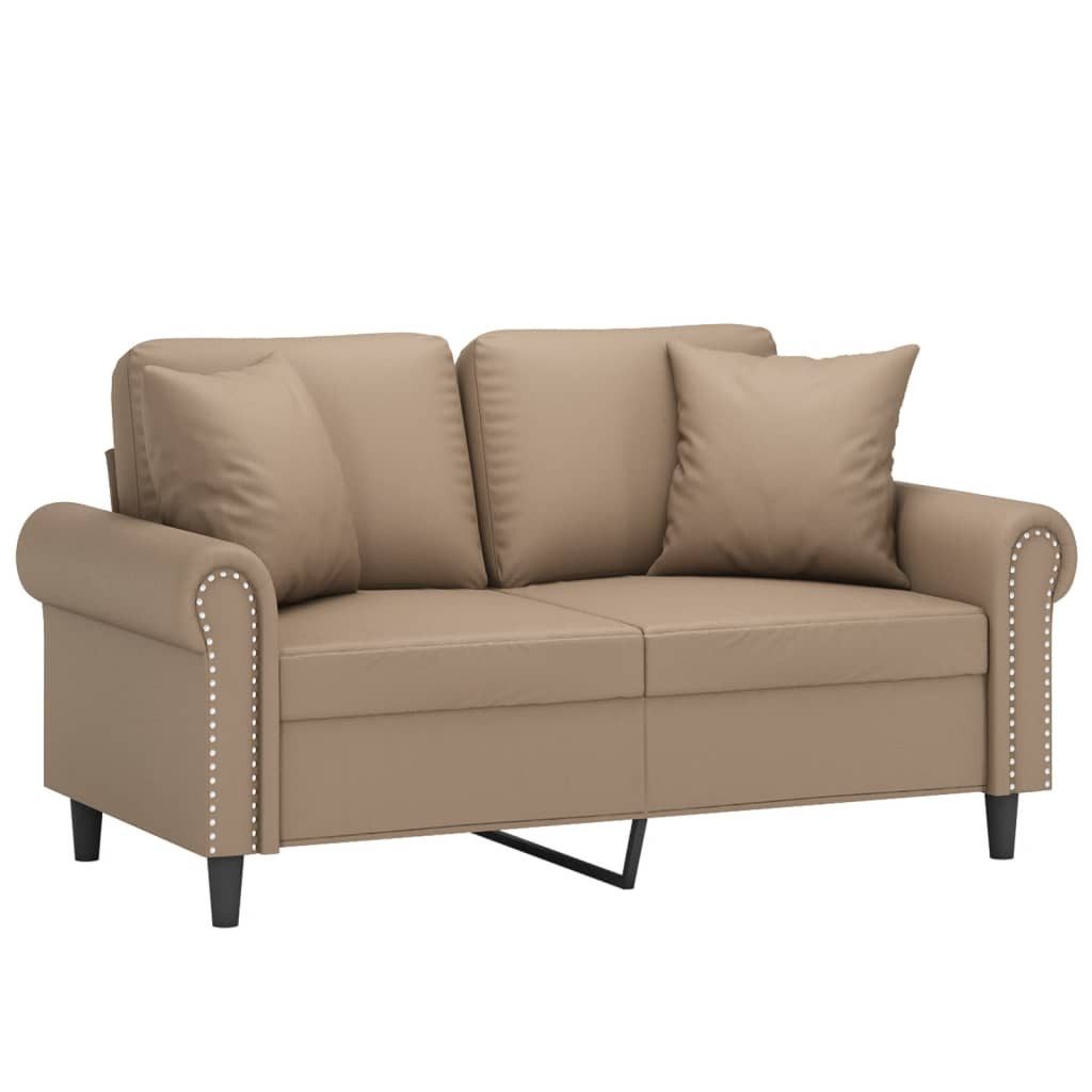 vidaXL Sofa 2-Sitzer-Sofa mit Zierkissen Cappuccino-Braun günstig online kaufen