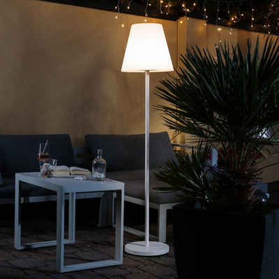 MARELIDA LED Außen-Stehlampe LED Akku Garten Stehleuchte USB aufladbar 4 Helligkeitsstufen H: 150cm, LED Classic, warmweiß (2100K bis 3000K)