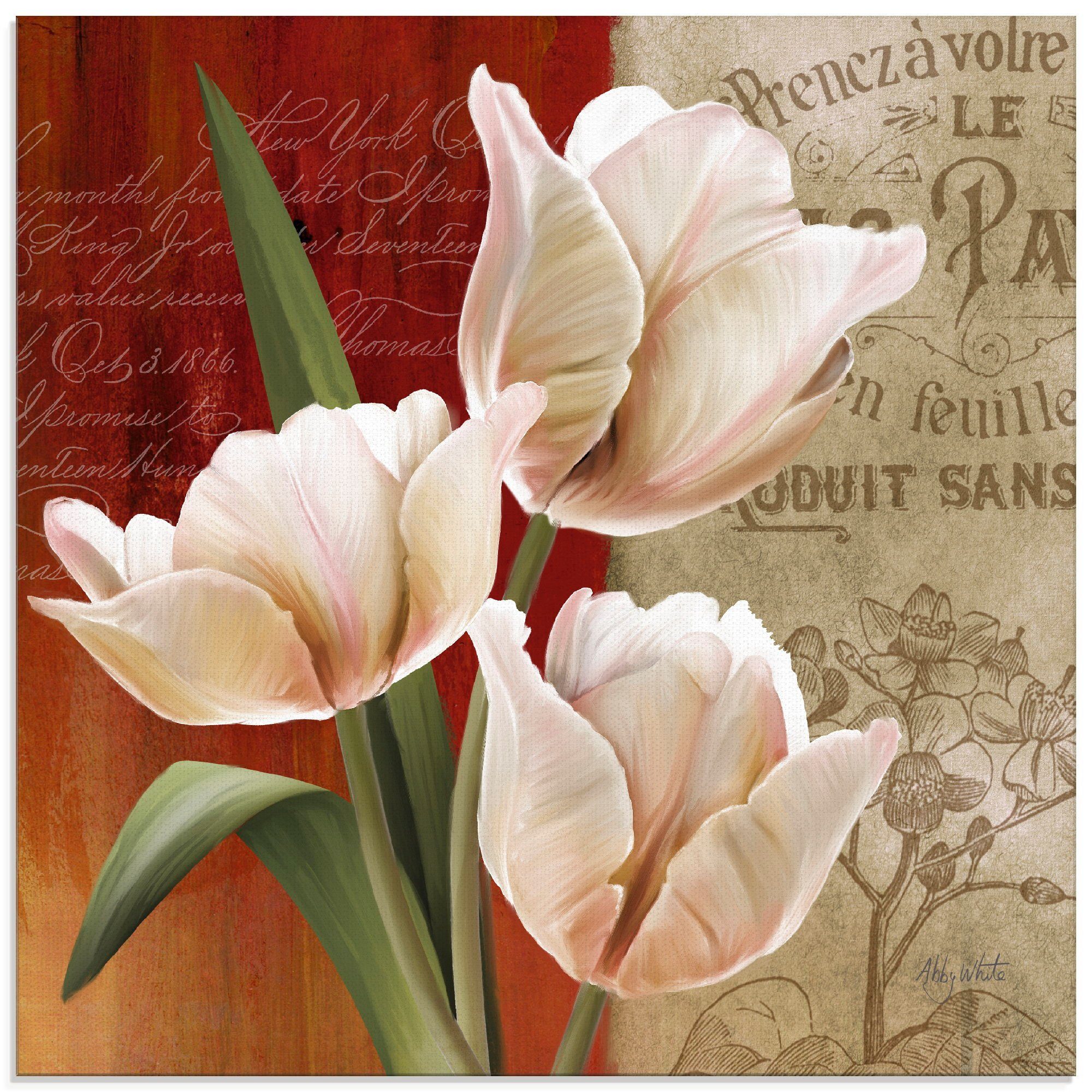 Artland Glasbild Französische Tulpencollage, in Blumen verschiedenen Größen St), (1