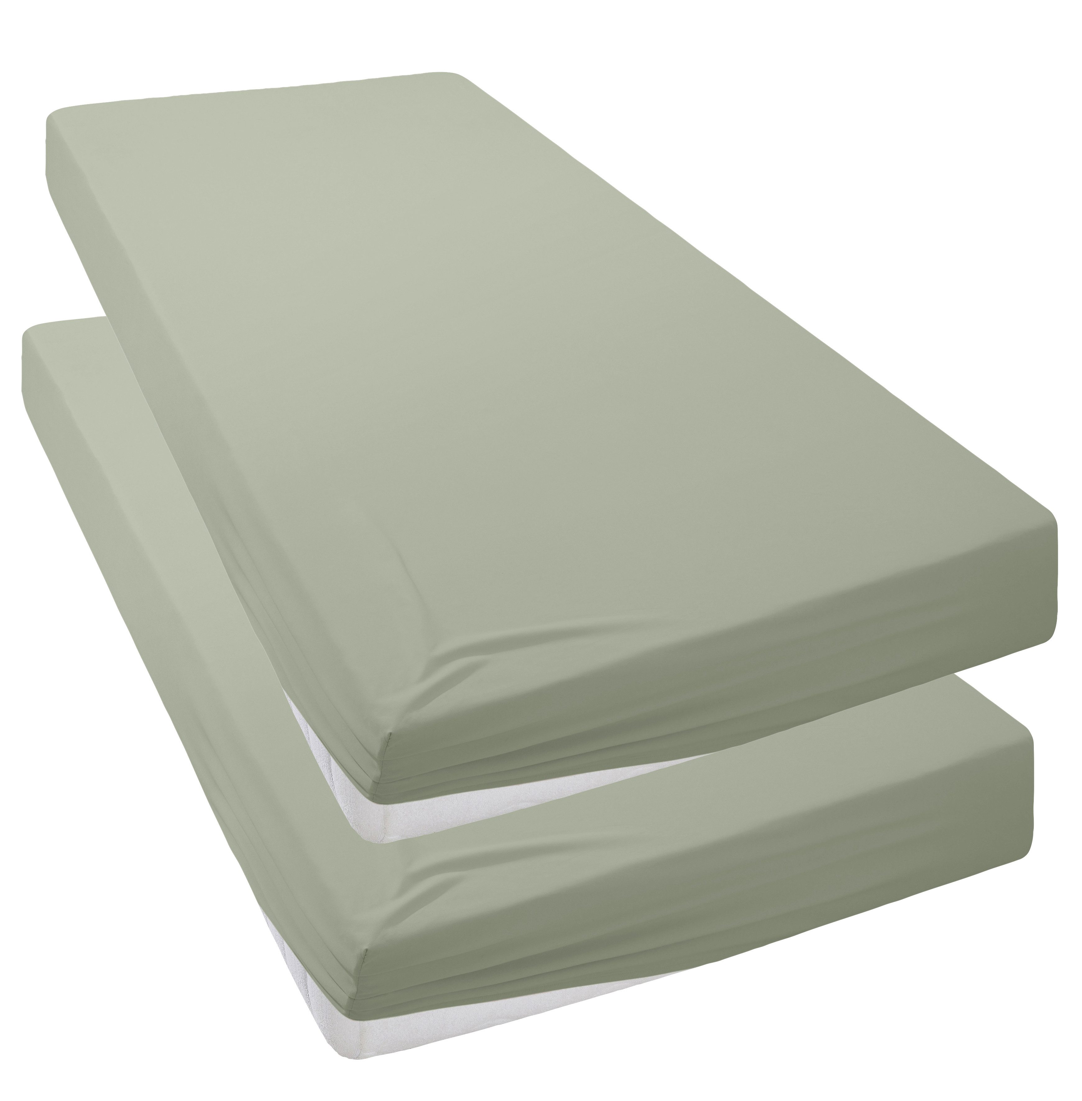 OTTO home Spannbettlaken Desner, Microfaser, Gummizug: rundum, (2 Stück), Mikrofaser, für Matratzen bis 20cm Höhe, 100% Polyester, Bettlaken