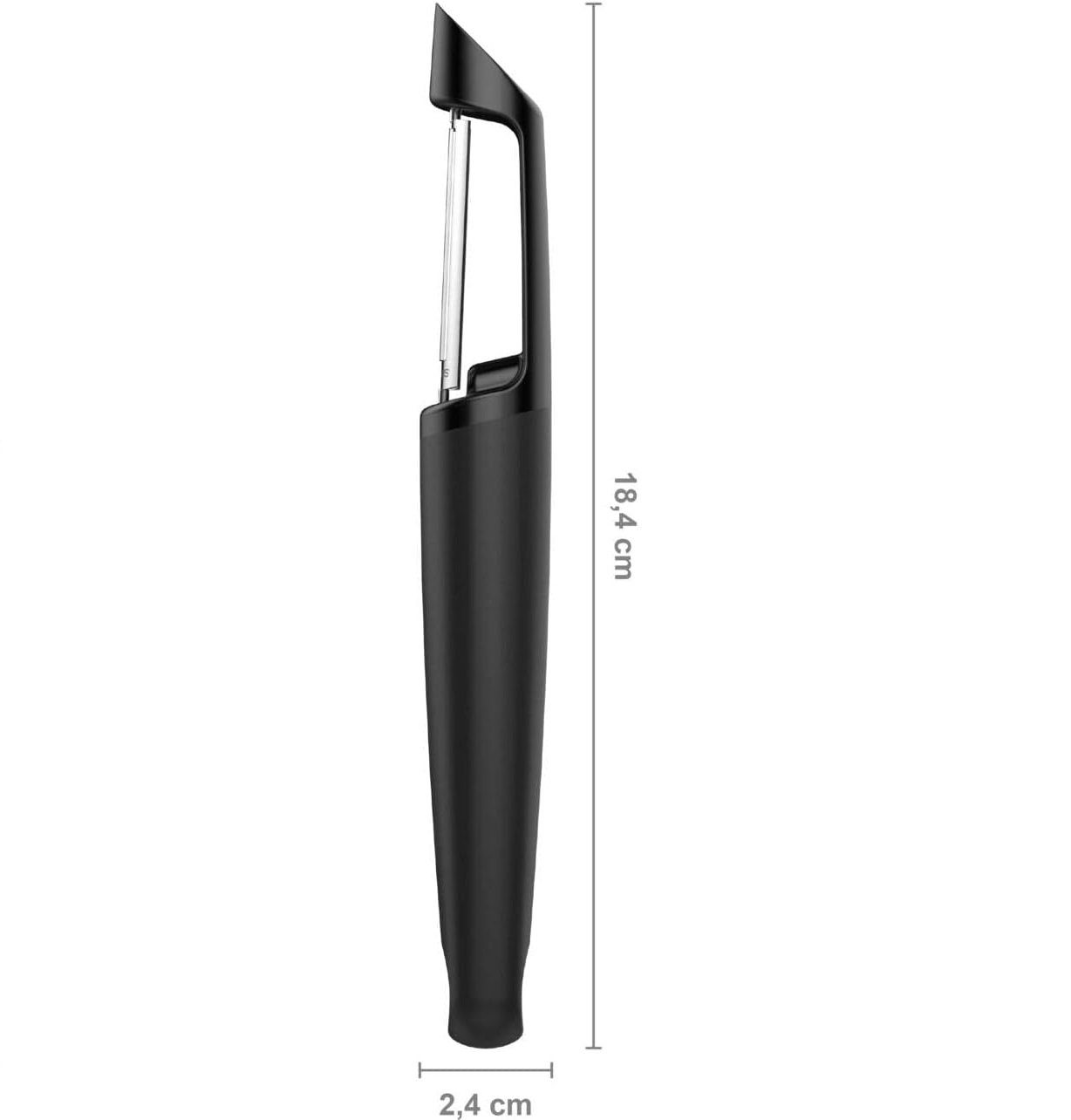 Fiskars Spargelschäler Schäler mit feststehender Klinge, Länge 18 cm, Stahl/Kunststoff, Schwarz/Orange, Functional Form