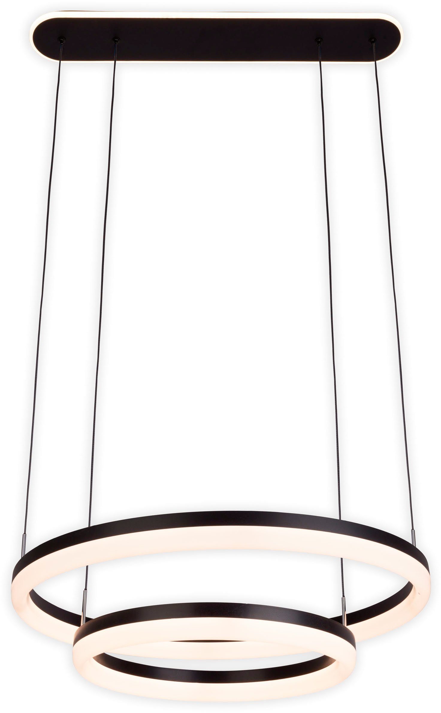 näve LED Pendelleuchte CIRCULO, Dimmfunktion, Memoryfunktion, Nachtlichtfunktion, LED fest integriert, Neutralweiß, Kaltweiß, Warmweiß, CCT-Farbwechsler; Hintergrundbeleuchtung; Memoryfunktion; Nachtlicht