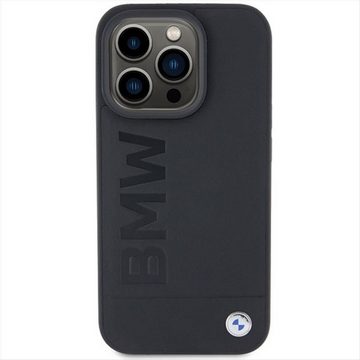 BMW Smartphone-Hülle BMW Apple iPhone 15 Pro Max Schutzhülle Case Leather Hot Stamp Schwarz