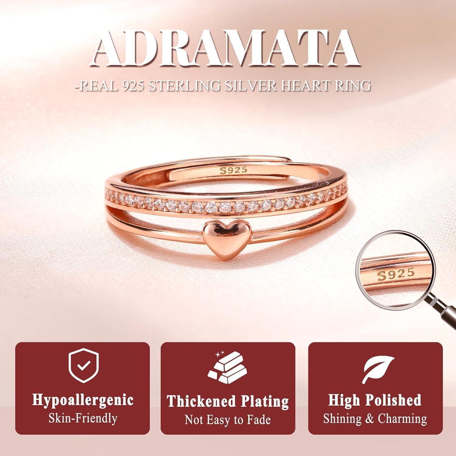 LuxusKollektion Schmuckset Ring Silber 925 Damen Verstellbar Verlobungsring günstig online kaufen