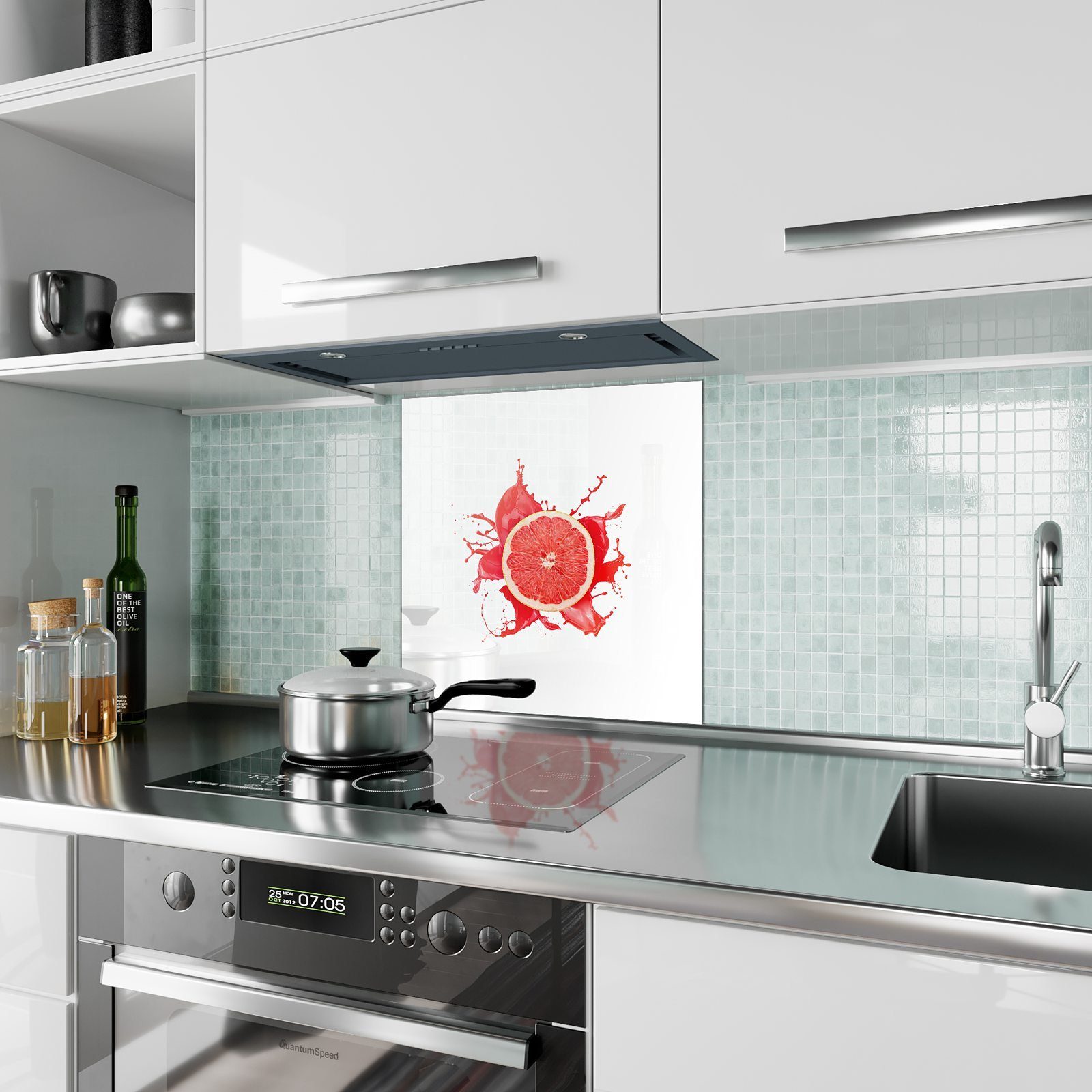 mit Küchenrückwand Küchenrückwand Blutorange Motiv Primedeco Glas Spritzer mit Spritzschutz