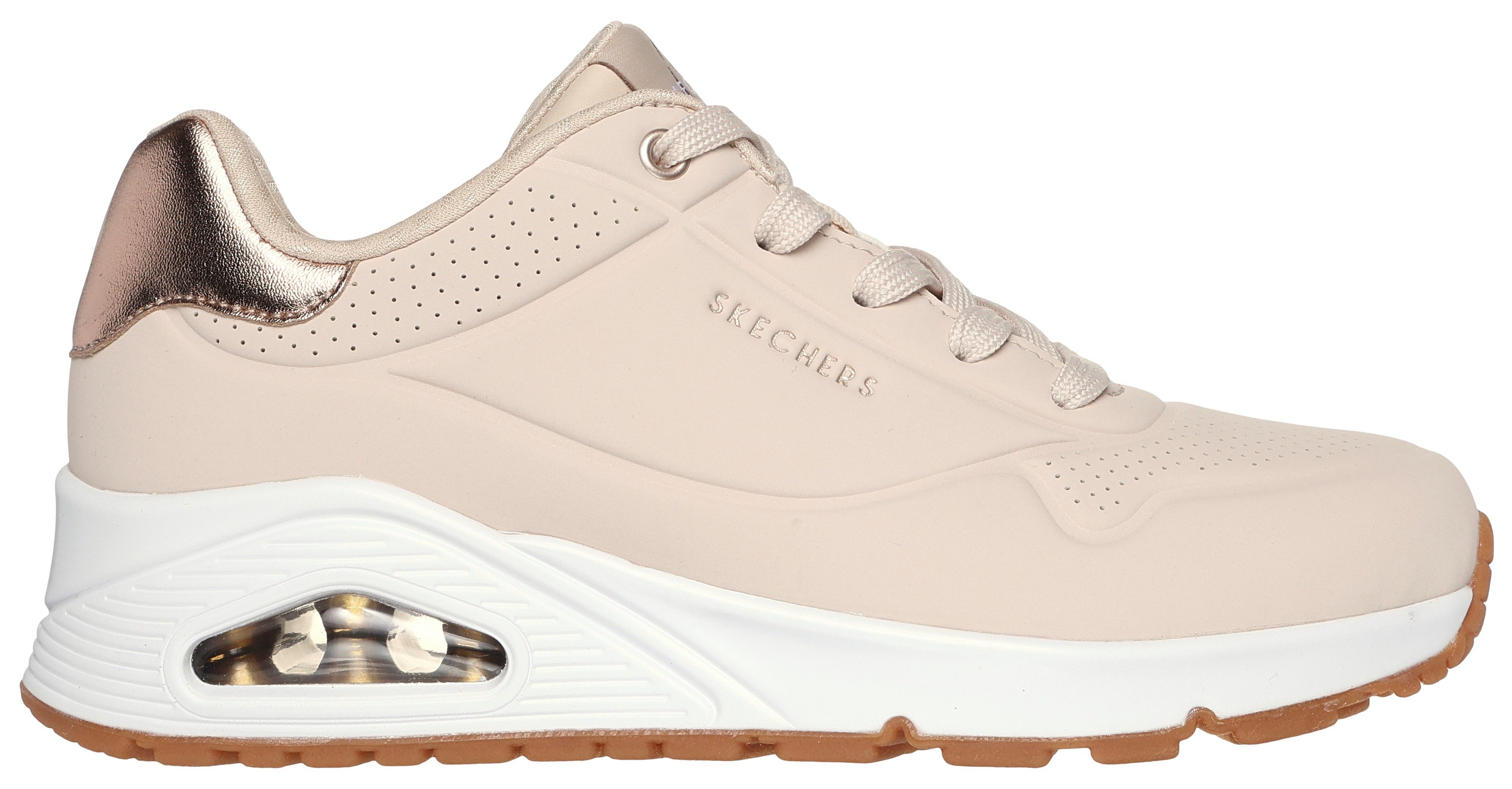 Skechers UNO GOLDEN AIR Sneaker Freizeitschuh, Halbschuh, Schnürschuh mit Metallic-Einsatz