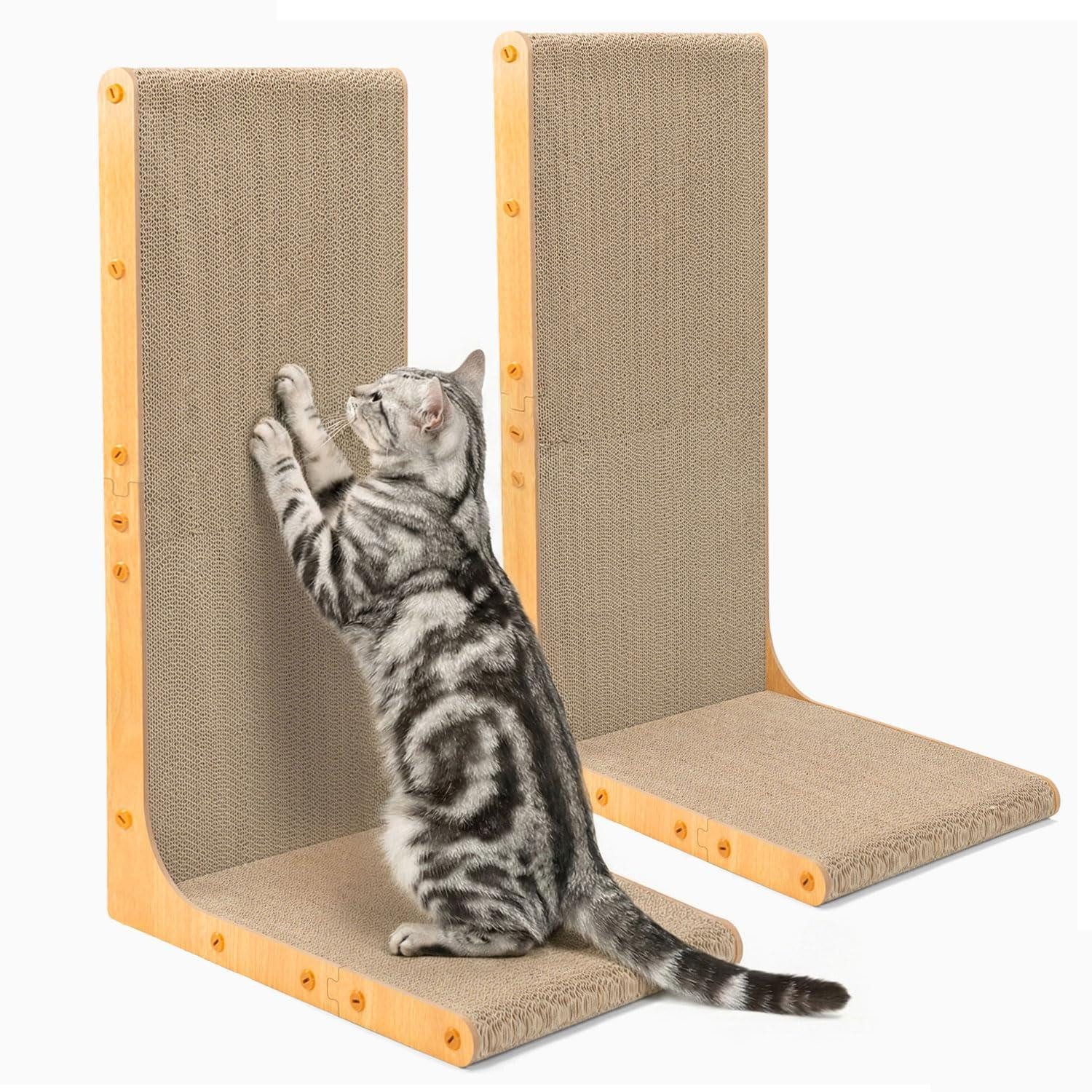 LuxusKollektion Kratzpappe Kratzpappe L-Form 66cm 2er-Pack Holzmaserung