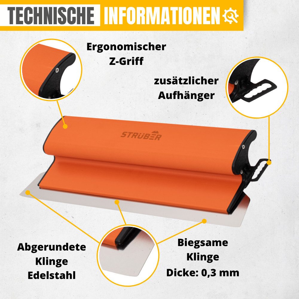 STRÜBER Flächenspachtel Flächenspachtel Set im Koffer – 9-tlg. SET Orange (1-St)