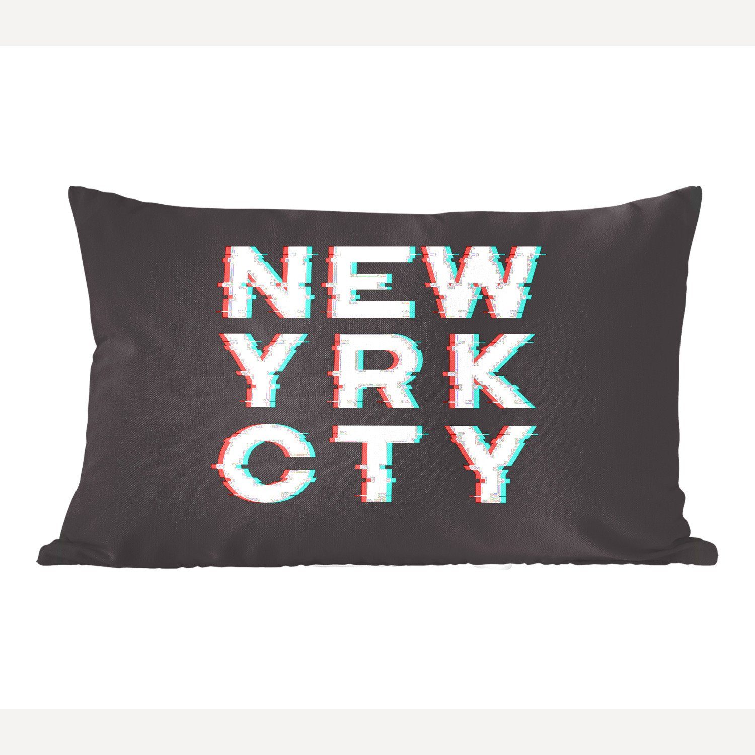 MuchoWow Dekokissen New York - Stadt - Rot, Wohzimmer Dekoration, Zierkissen, Dekokissen mit Füllung, Schlafzimmer