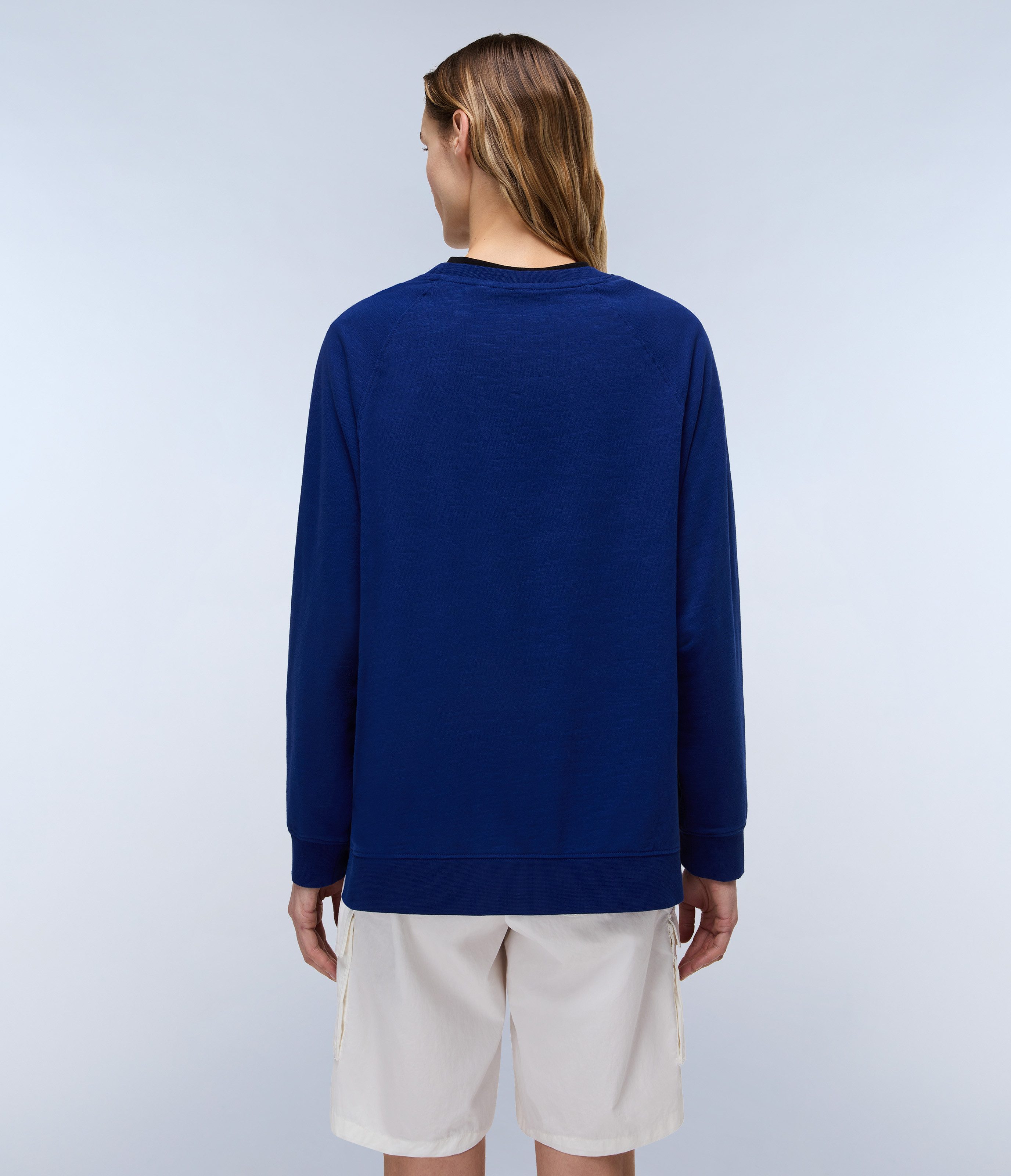 Napapijri Sweatshirt B-FETE C W BELLWETHER BLUE mit markantem Logo-Print, Langarm-Design – Bild 2 von 3