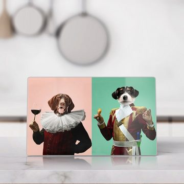 DEQORI Schneidebrett 'Aristokraten-Hunde', Glas, Platte Frühstücksbrett Schneideplatte