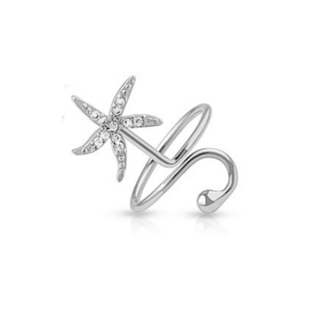 BUNGSA Zehenring Zehenring Stern mit Kristall Silber aus Messing Unisex, Zehring Toering