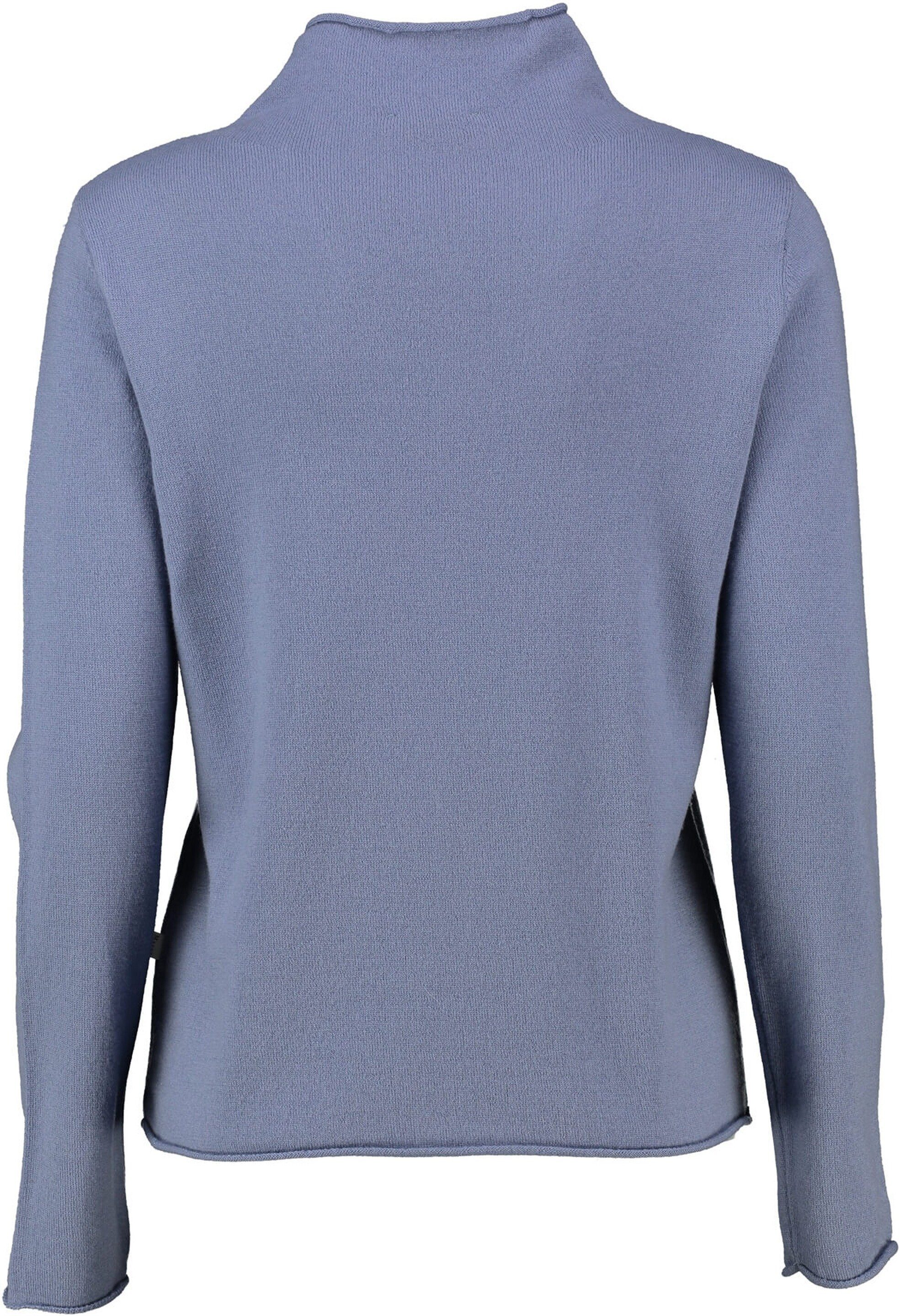 MAERZ hochwertiger Stehkragenpullover Stehkragen-Pullover blau aus Merinowolle MAERZ Muenchen