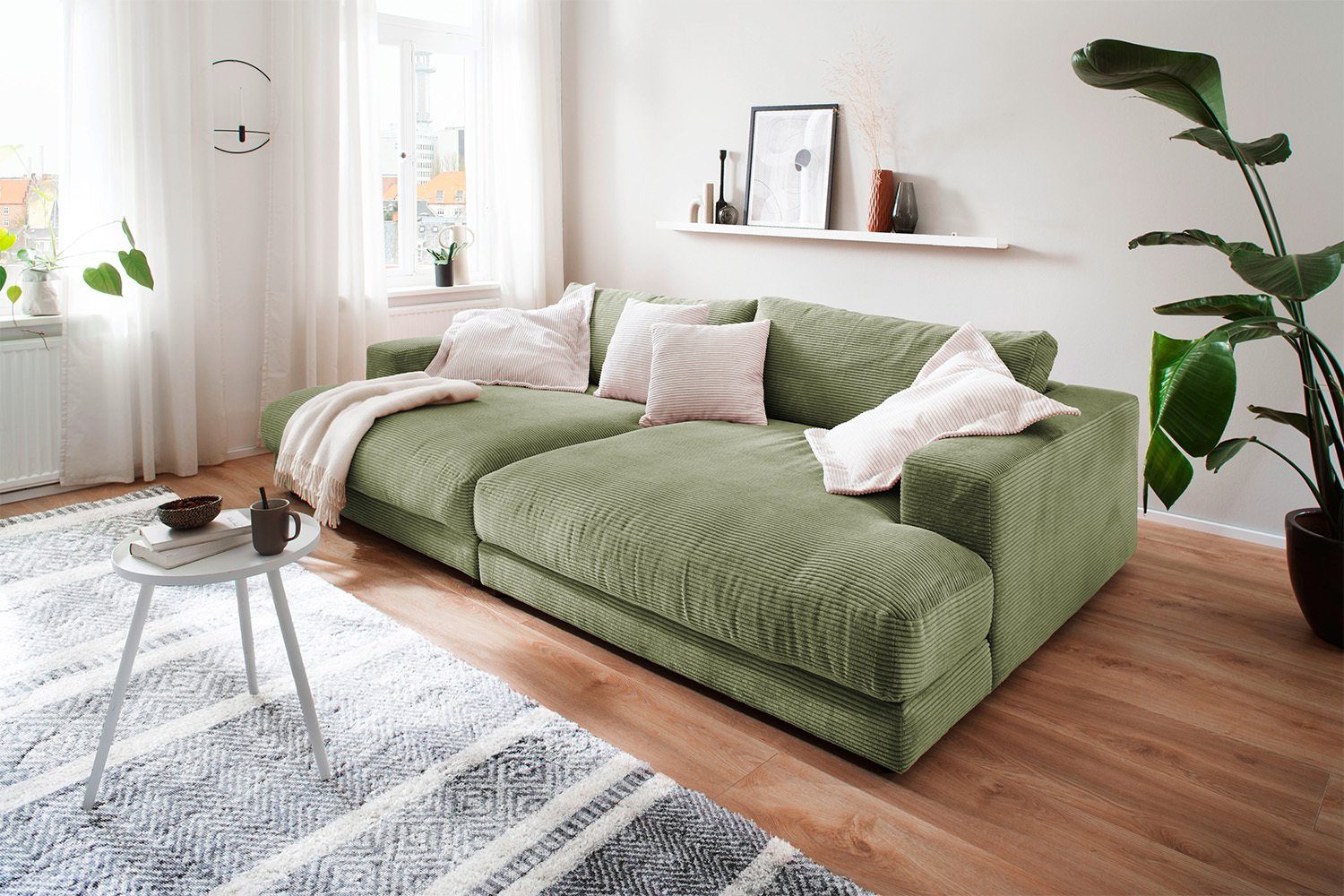 MADELINE, verschiedene Stoff Sofa Big-Sofa Farben Cord od. KAWOLA