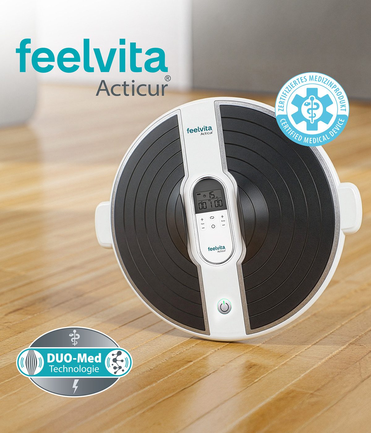 Genius EMS-Fußmassage-Gerät Feelvita Acticur EMS-Durchblutungsstimulator, kabellos, (Set 11-tlg), Kombiniert EMS- und TENS-Technologie zur gezielten Behandlung