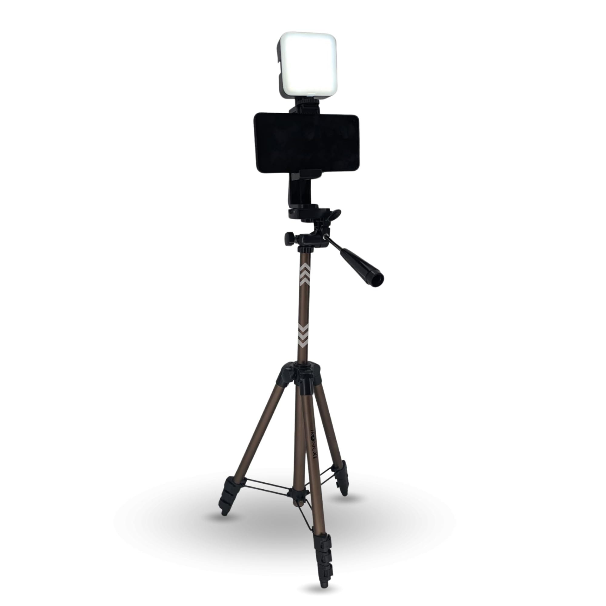 Smartphone-Halterung 105cm Handy Stativ drehbar Smartphone Halterung mit Licht LED Lampe
