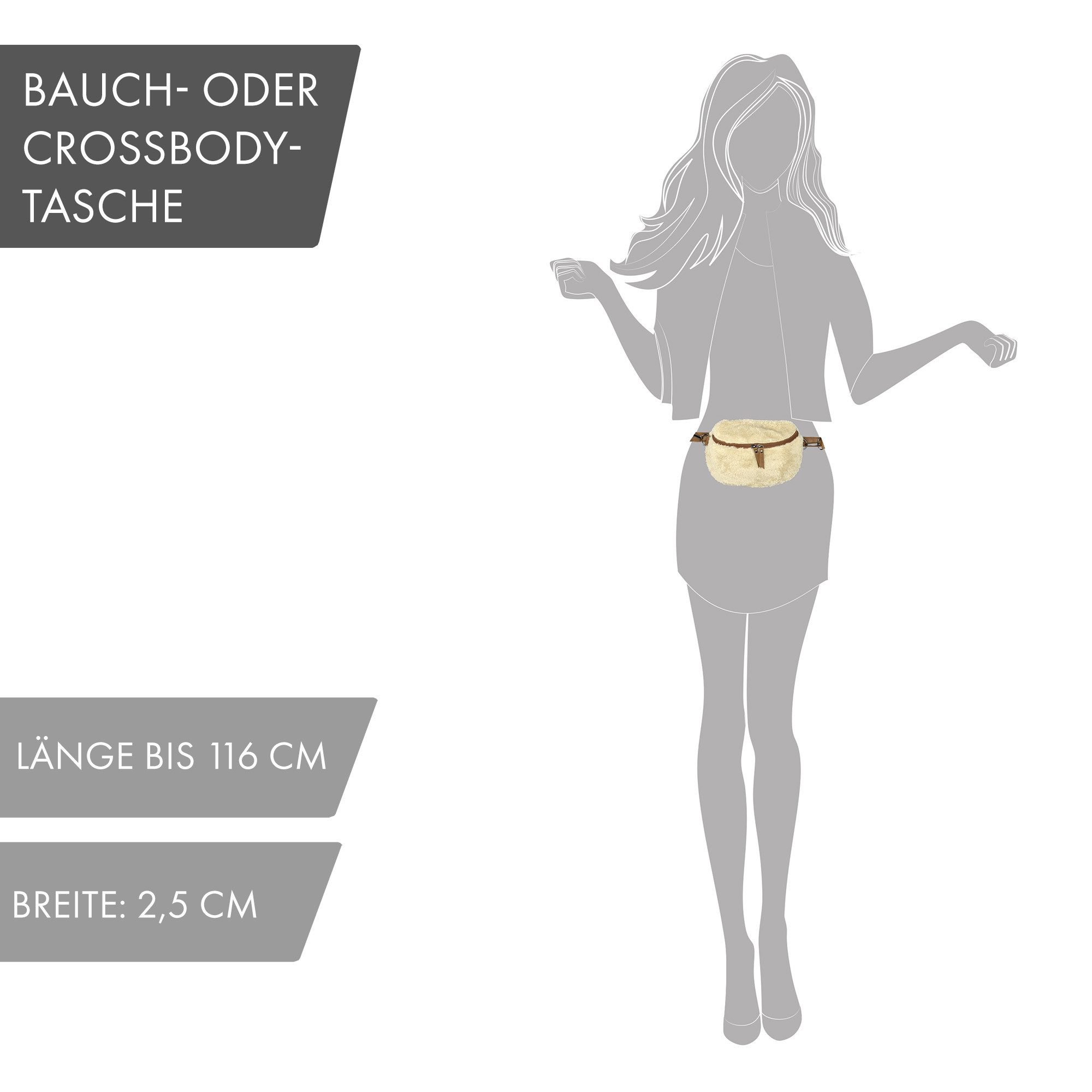 Enrico Benetti Umhängetasche Tasche Teddyfell Crossbody Bag Gürteltasche Te günstig online kaufen