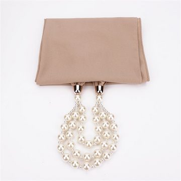 Rouemi Modeschal Damen Loop Schal,Imitation Perlenkette Schal, dekorative warmen Schal