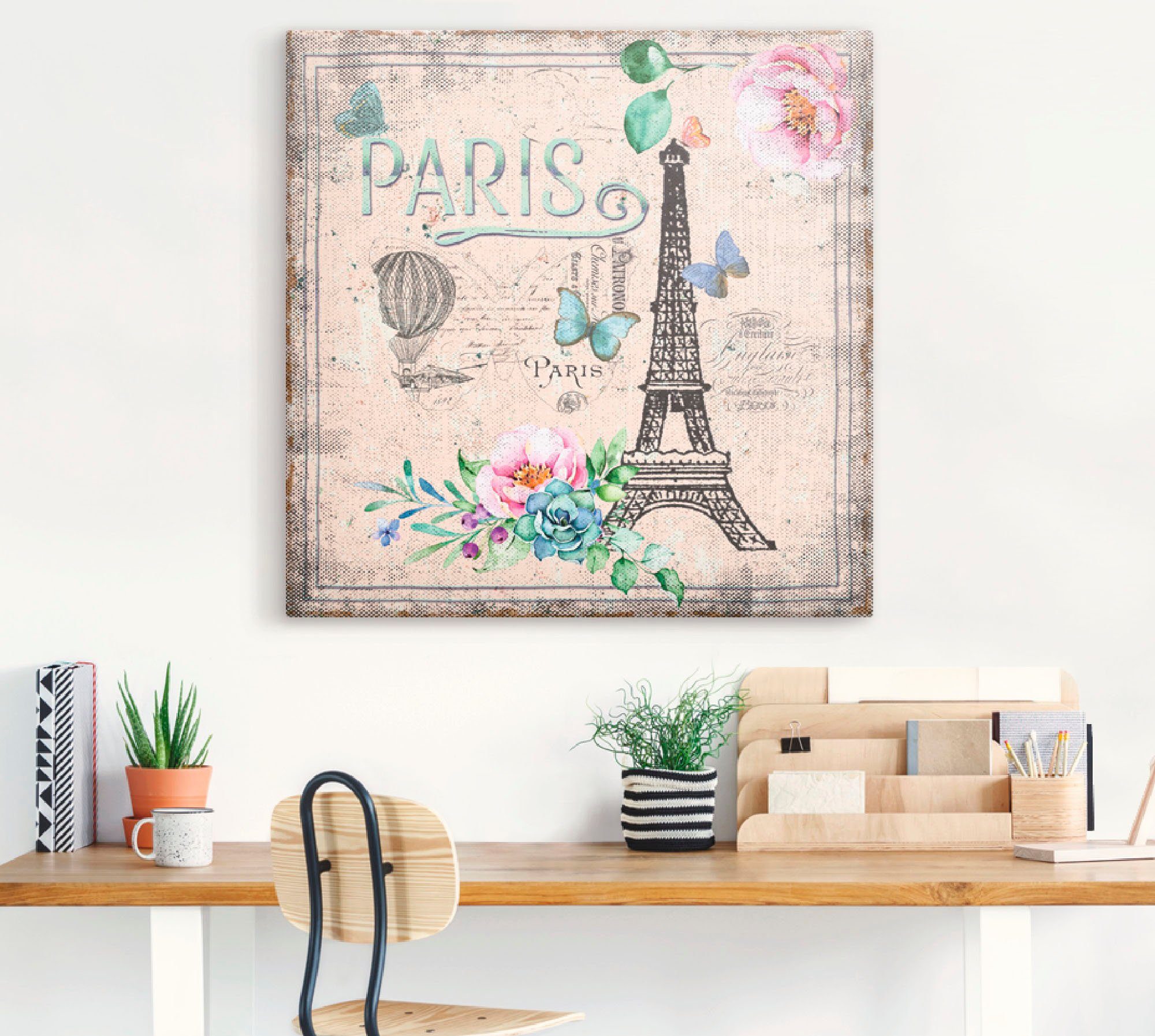 Artland Leinwandbild Paris - meine Liebe, Gebäude (1 St), auf Holzrahmen gespannt