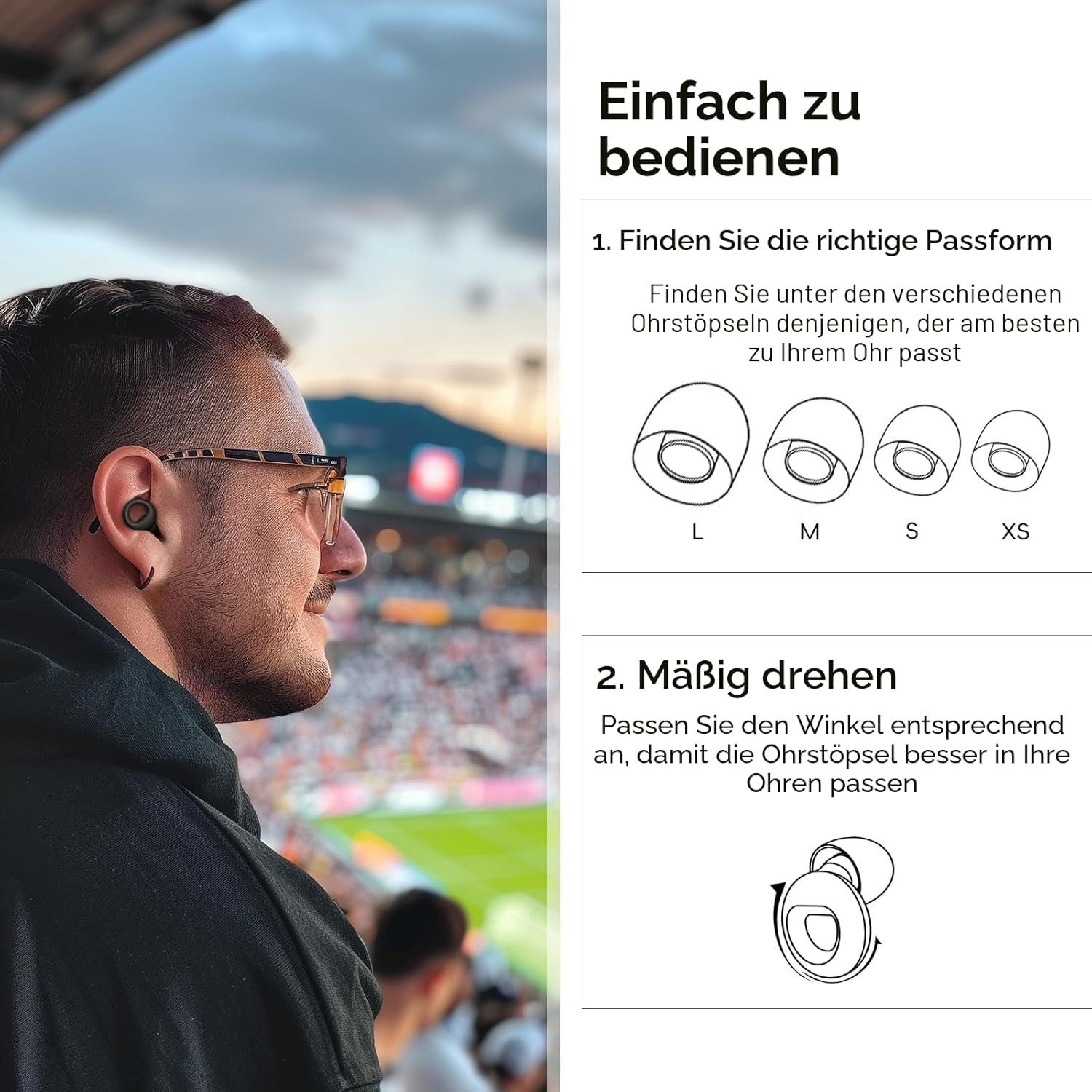 FELIXLEO Gehörschutzstöpsel Ohrstöpsel Geräuschreduzierend Silikon Gehörschutz 2 Paar – Bild 4 von 5