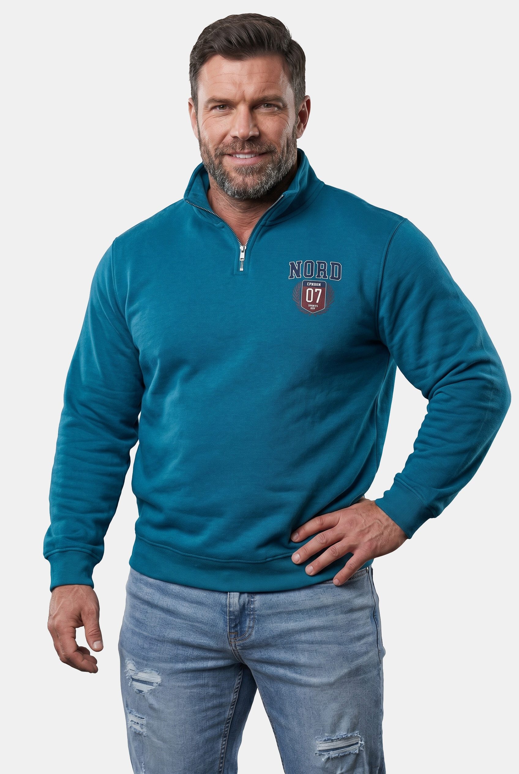 Men Plus Sweatshirt Sweatshirt Troyerkragen Print bis 8 XL