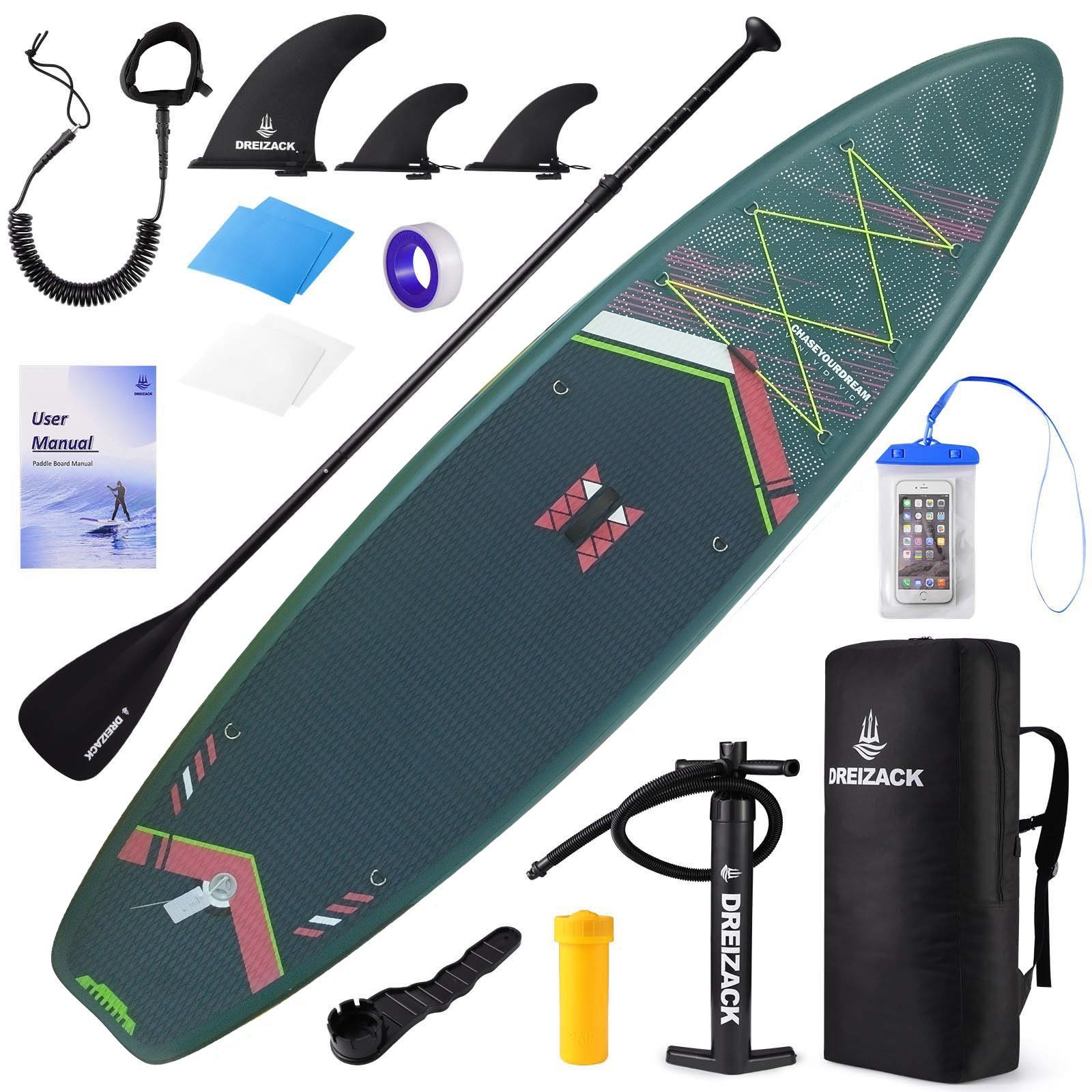 purplerain SUP-Board Aufblasbares SUP-Board für Erwachsene, 6 Farben, Stand Up Padding, mit Paddel, Pumpe