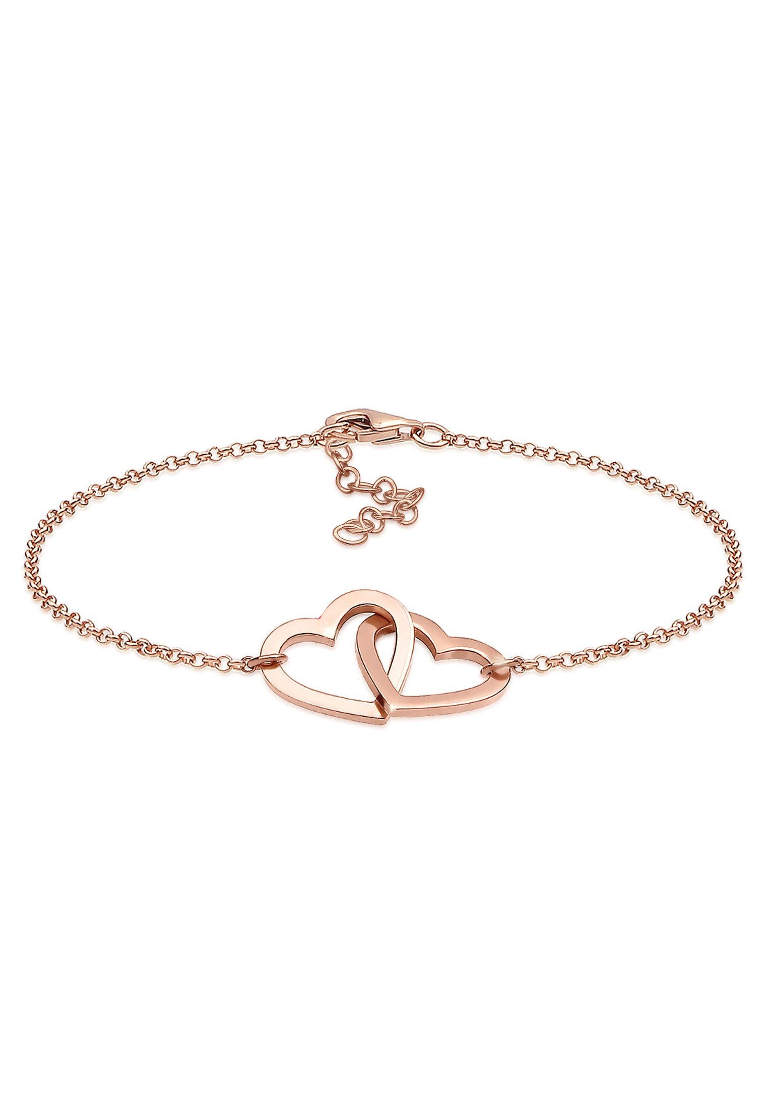 Symbol Herzen Armband Elli 925 Liebe Klassisch Rosegold Silber