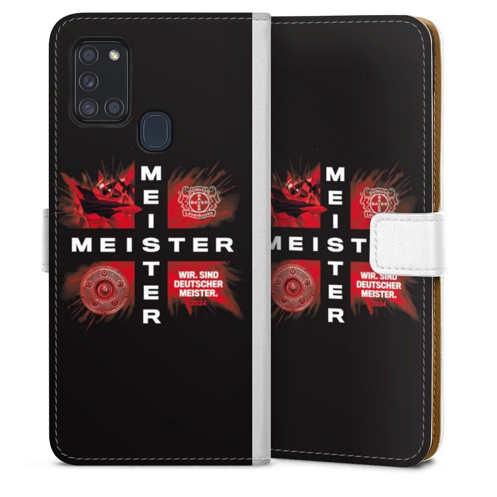 DeinDesign Handyhülle Bayer 04 Leverkusen Meister Offizielles Lizenzprodukt, Samsung Galaxy A21s Hülle Handy Flip Case Wallet Cover