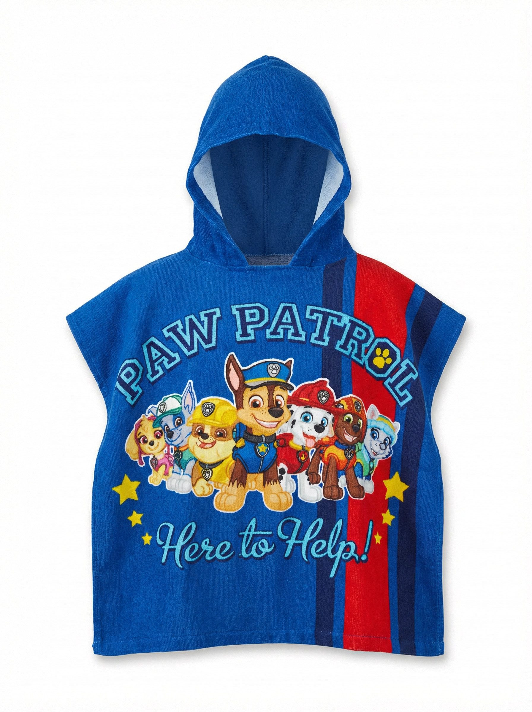 PAW PATROL Badeponcho PAW Patrol Kinder Jungen Mikrofaser Poncho Badetuch Badeponcho, 55, Polyester, Kapuze, Ohne