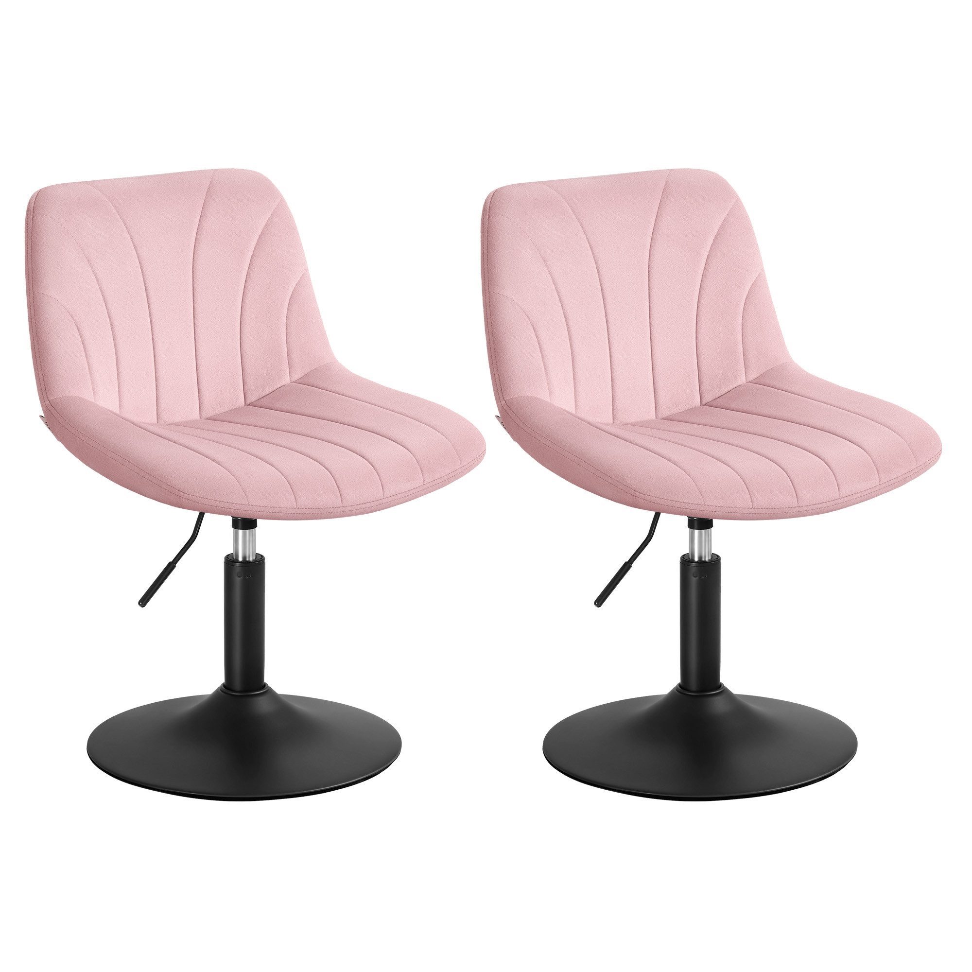 VASAGLE Barhocker Barstuhl, Küchenhocker, höhenverstellbar, um 360° drehbar (2 St., 2er Set), 46,5 x 43 x (65,5-77,5) cm (T x B x H), für Esszimmer, Küche